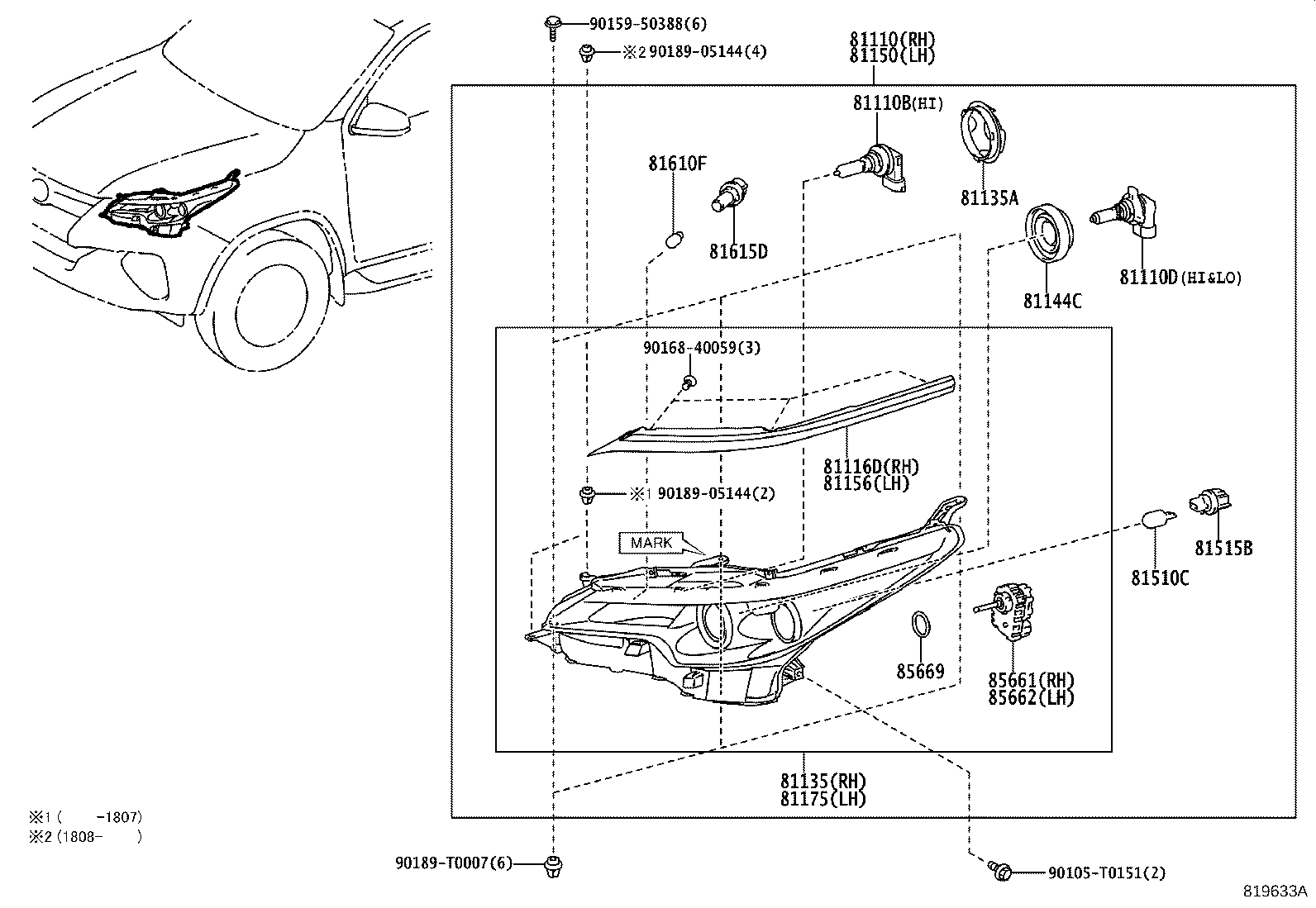 81150-0KA80 HEADLAMP ASSY, LH product image