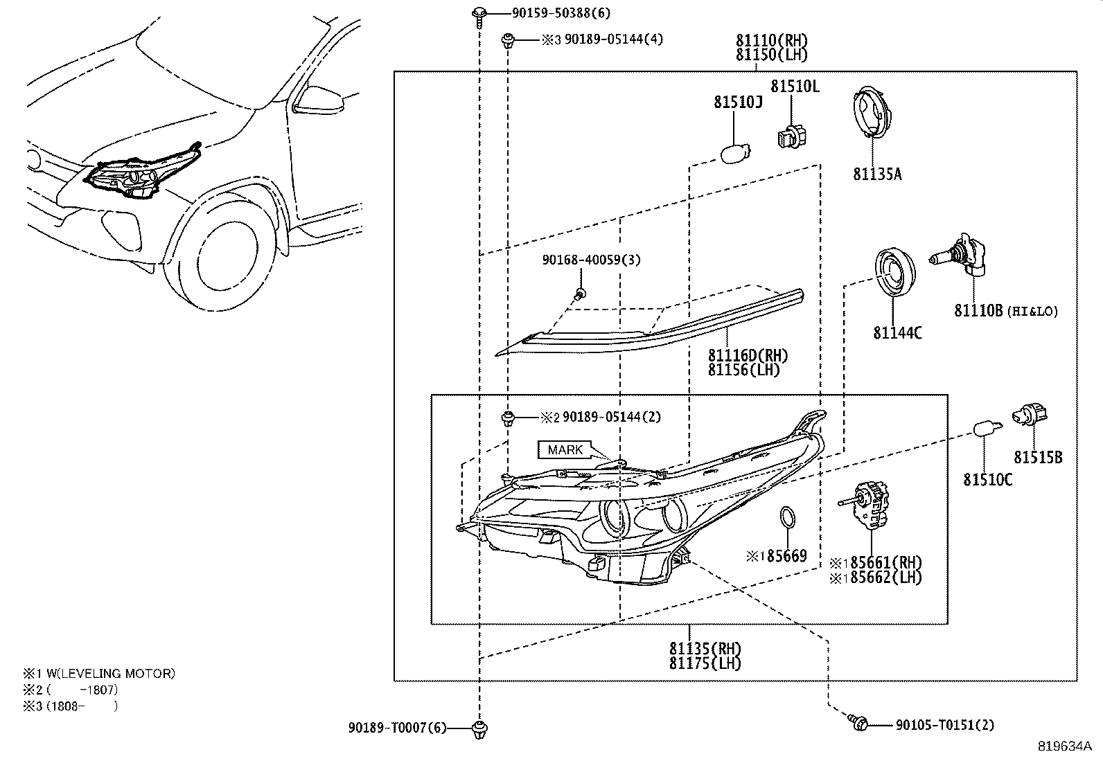 81150-0KA80 HEADLAMP ASSY, LH product image
