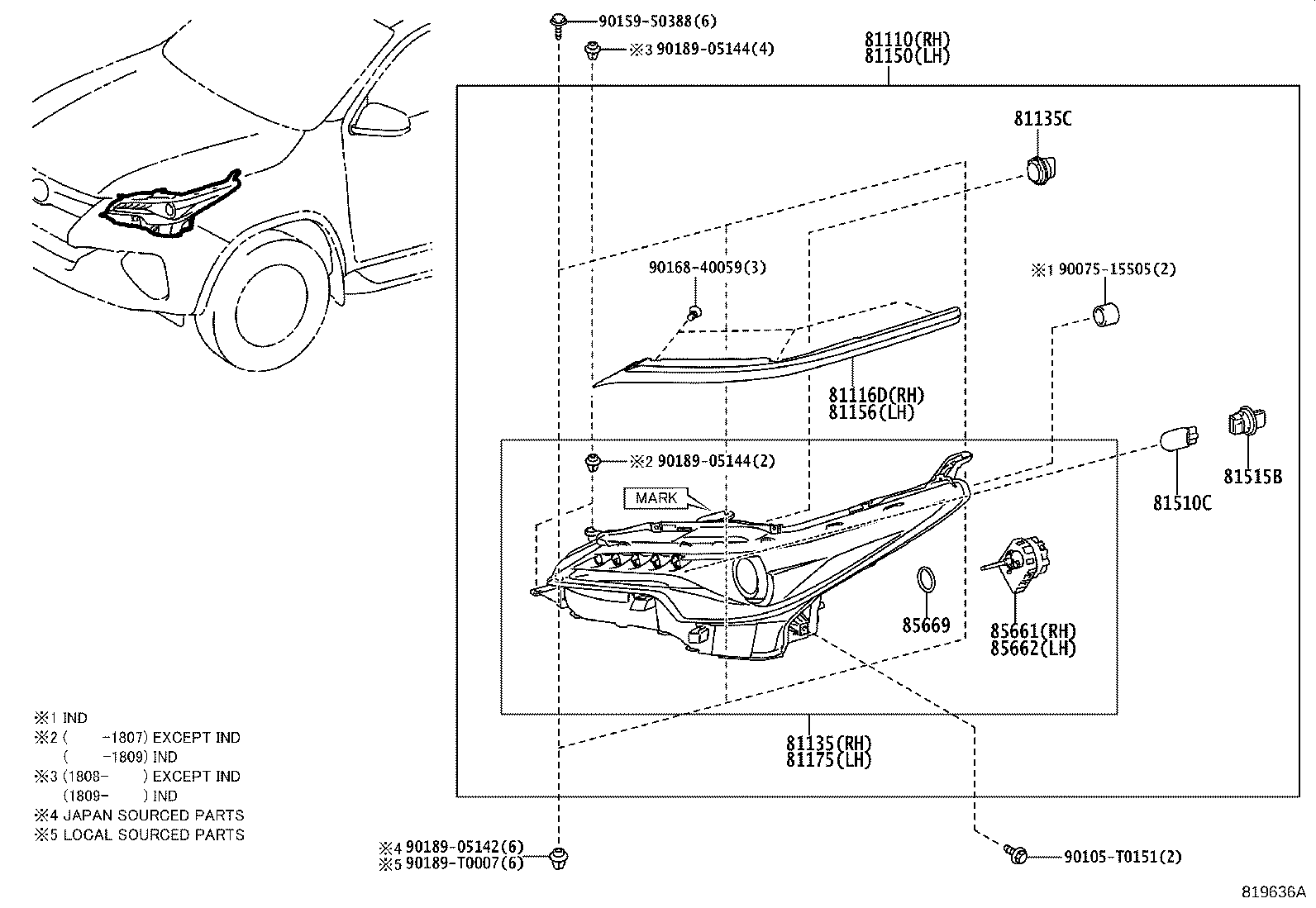 81150-0KA80 HEADLAMP ASSY, LH product image