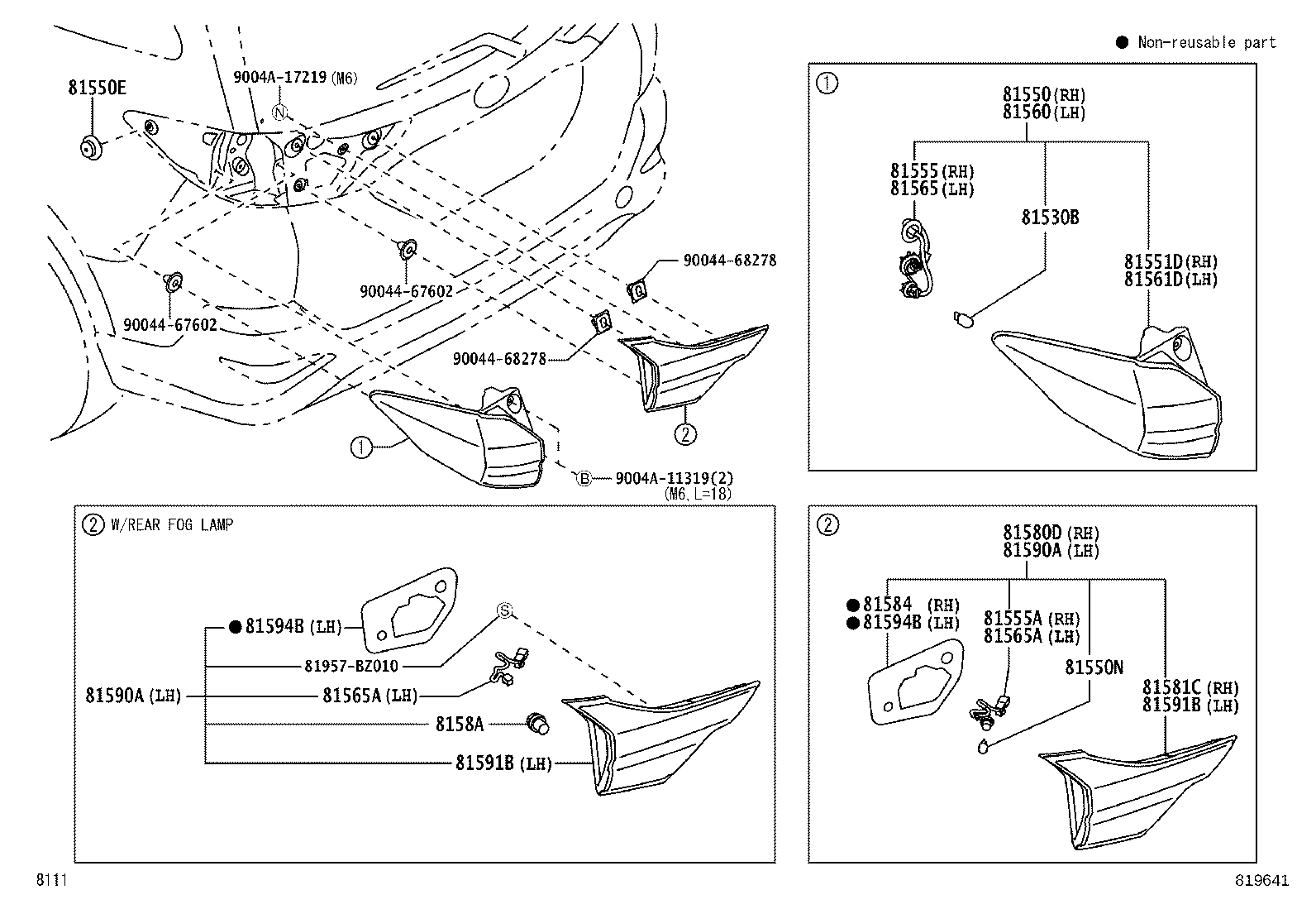 81580-BZ050 LAMP ASSY, REAR, RH product image