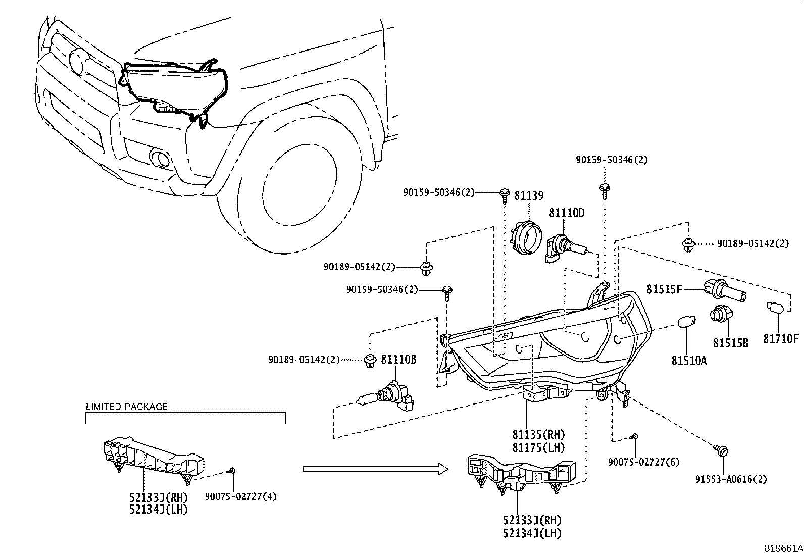 81070-35600 UNIT ASSY, HEADLAMP, LH product image
