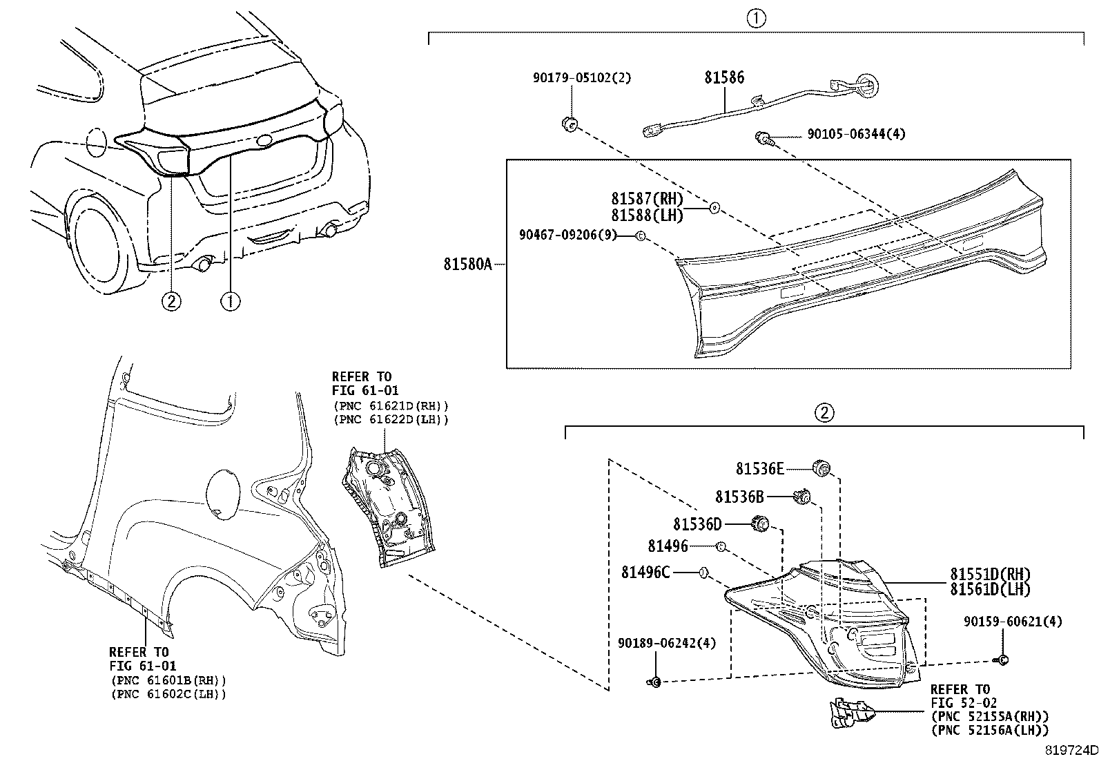 Toyota 81536-15120 Genuine Toyota Part