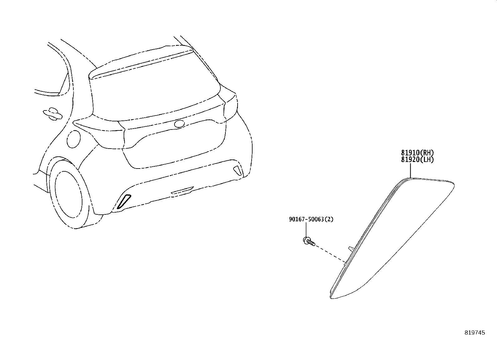 81910-10031 REFLECTOR ASSY, REFLEX, RH product image
