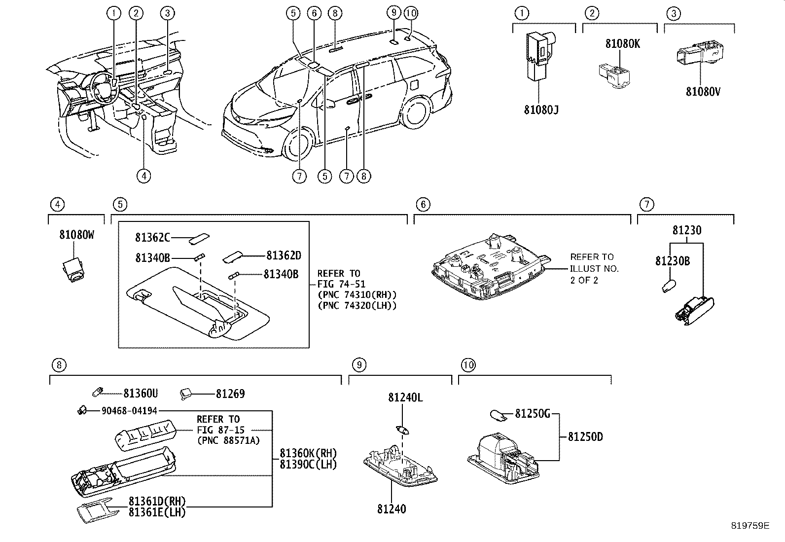 Toyota 81360-08090-C0 LAMP ASSY, SPOT