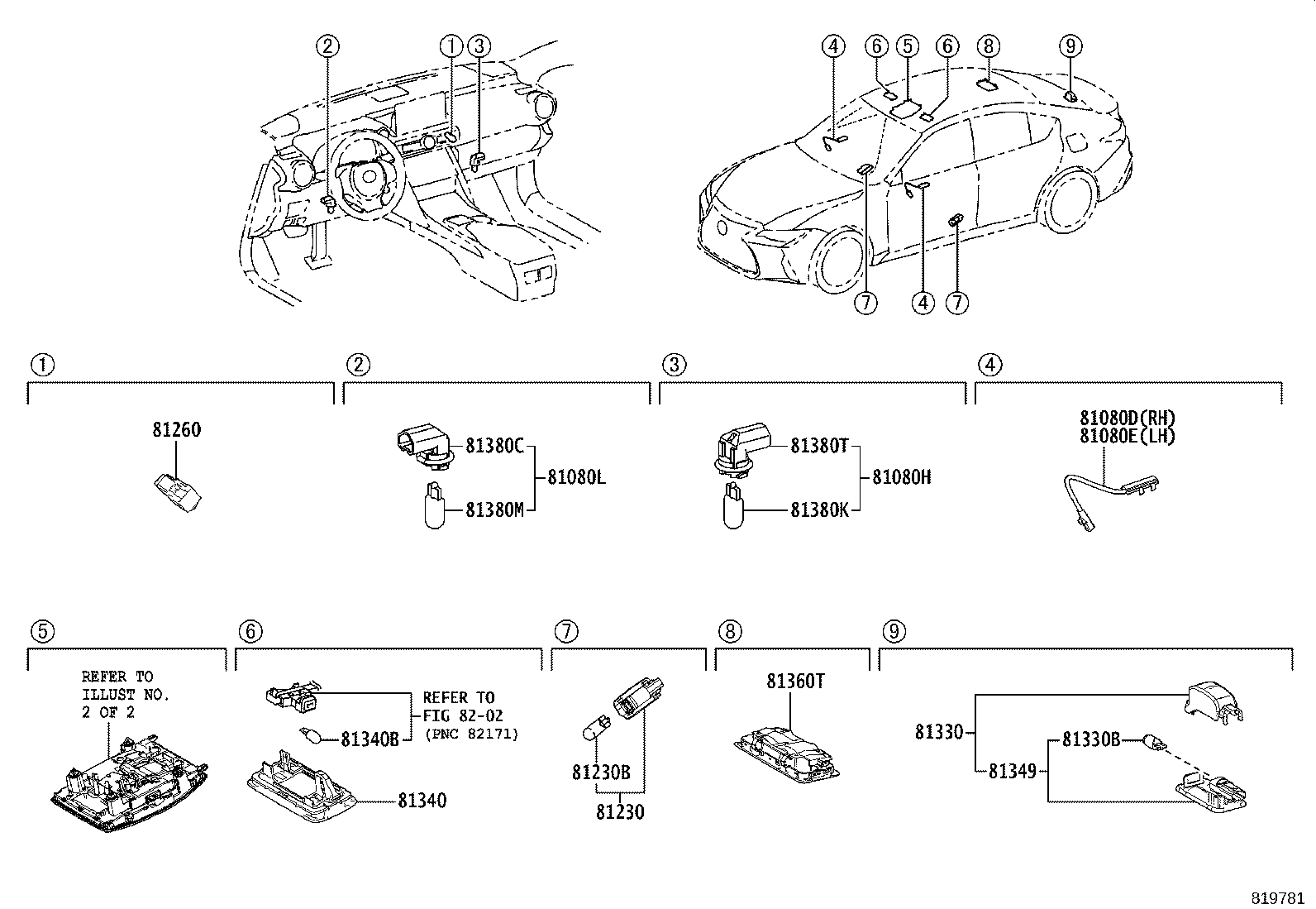 81208-53100-B0 LAMP ASSY, MAP product image