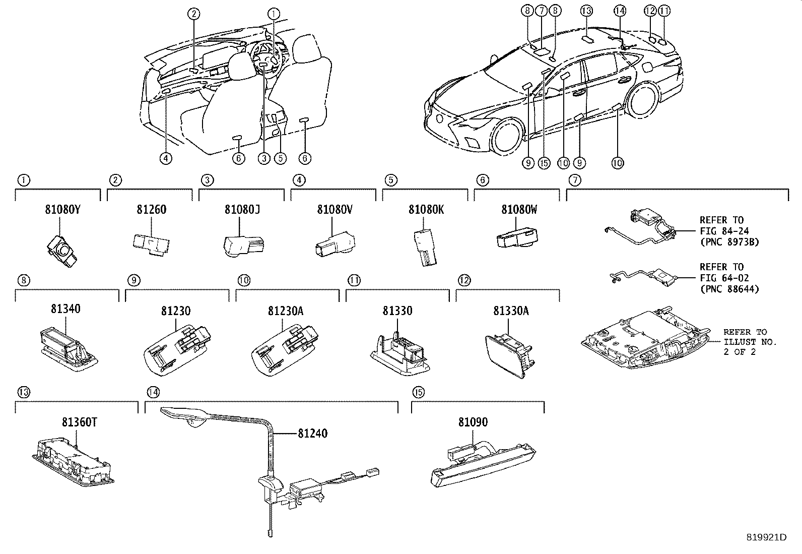81024-50020 LAMP ASSY, ROOM, NO.1 product image