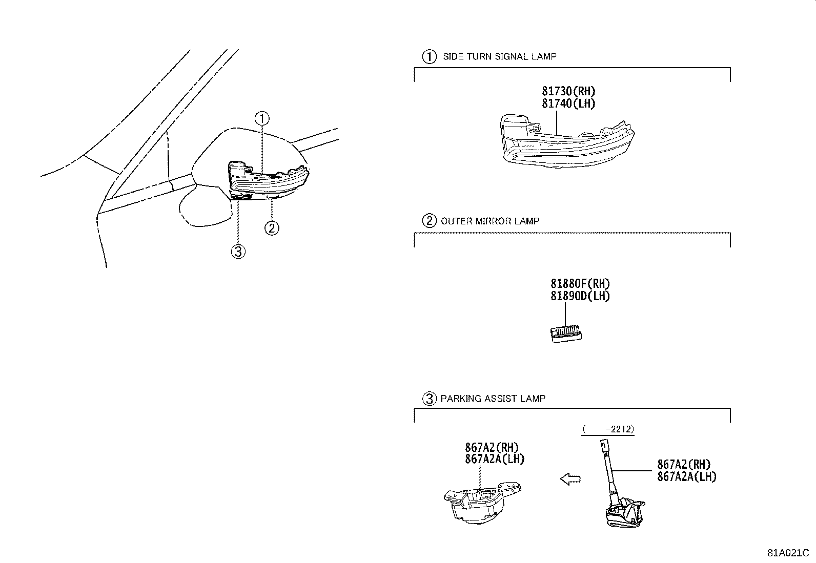 Toyota 81740-30162 LAMP ASSY, SIDE TURN SIGNAL, LH