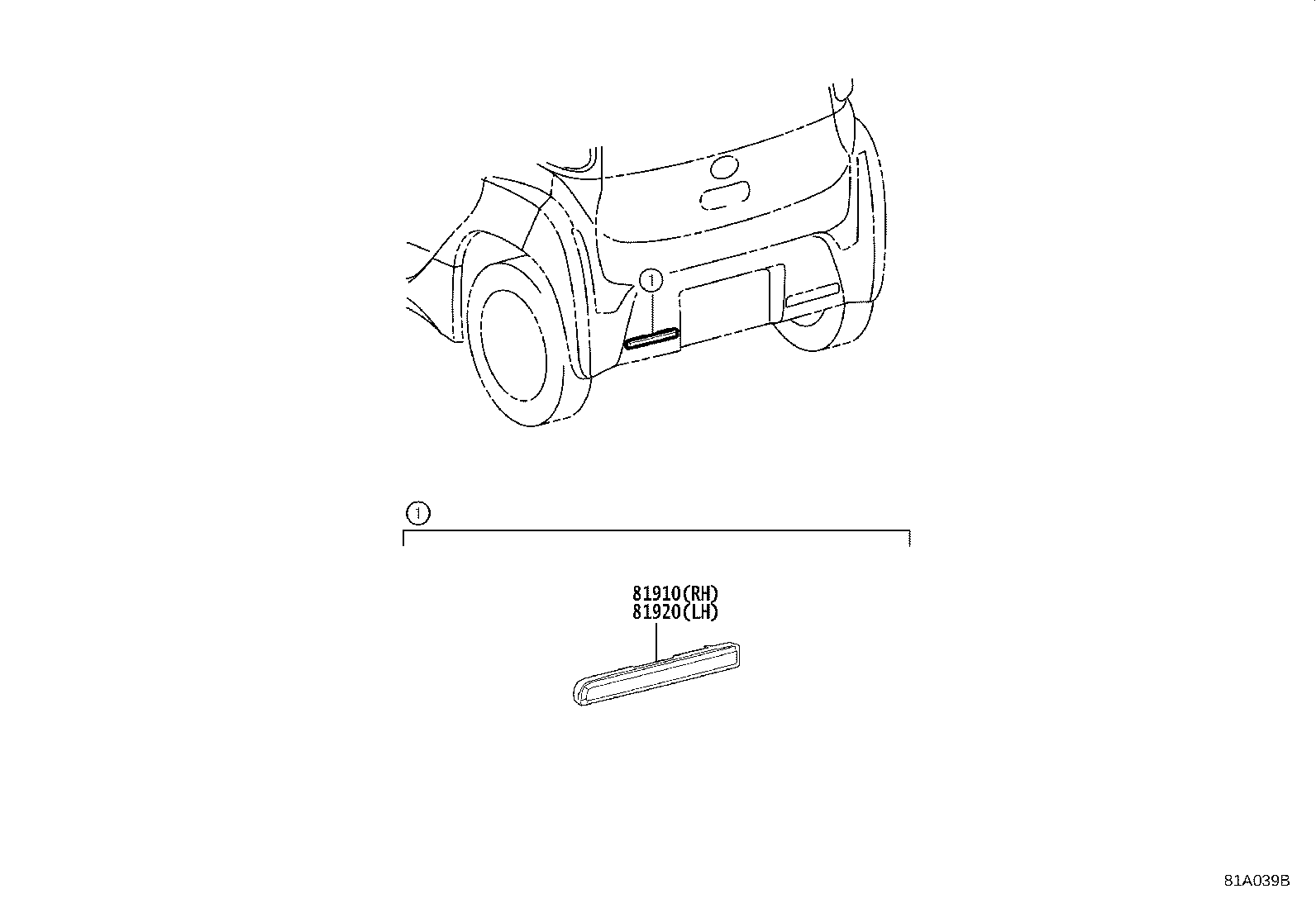 81920-55010 REFLECTOR ASSY, REFLEX, LH product image
