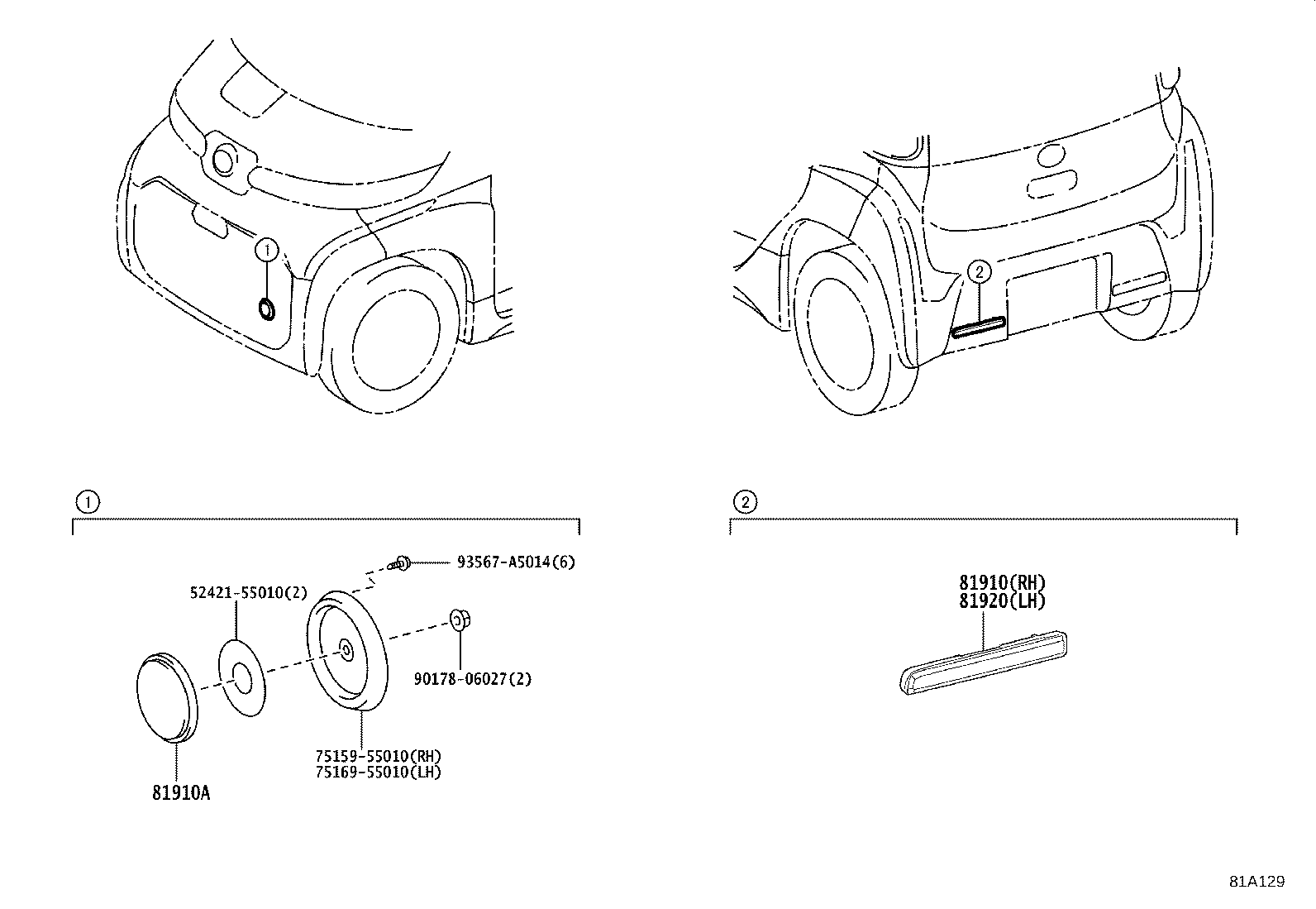 81920-55010 REFLECTOR ASSY, REFLEX, LH product image