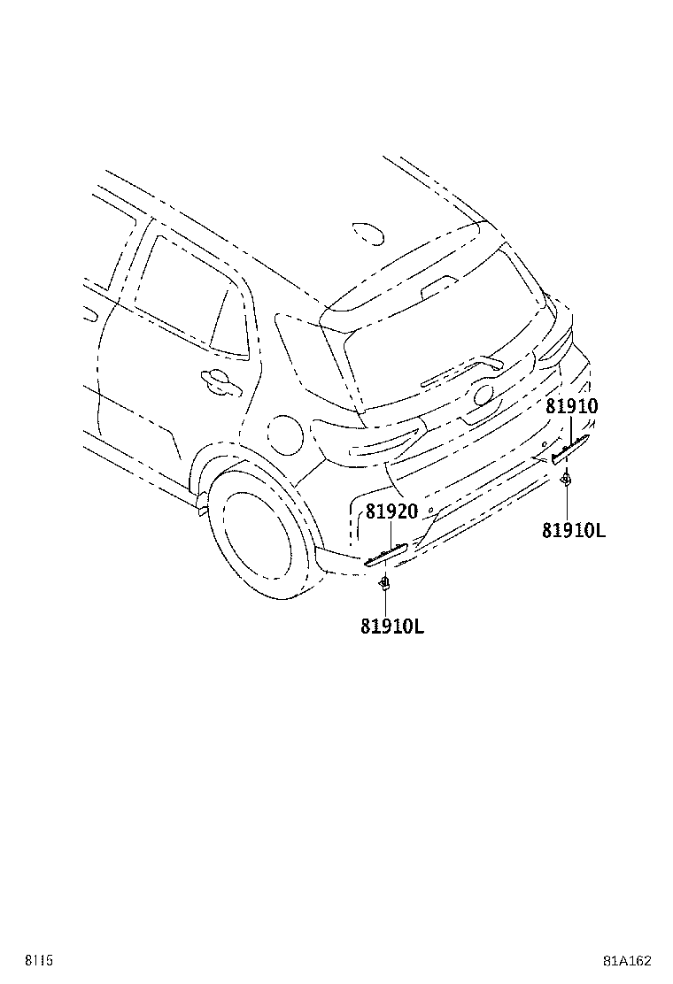81920-BZ190 REFLECTOR ASSY, REFLEX, LH product image