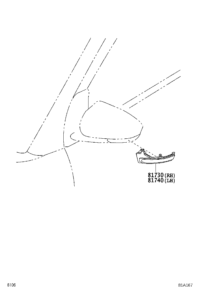 81740-BZ110 LAMP ASSY, SIDE TURN SIGNAL, LH product image
