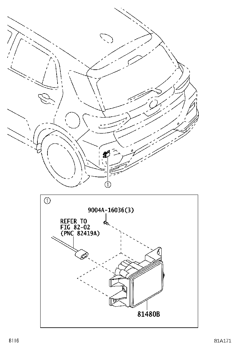 81480-B1130 LAMP ASSY, REAR FOG product image