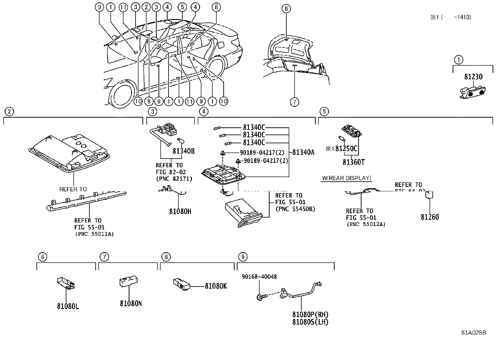 81081-50050 LAMP ASSY, INTERIOR ILLUMINATION, NO.1 LH product image