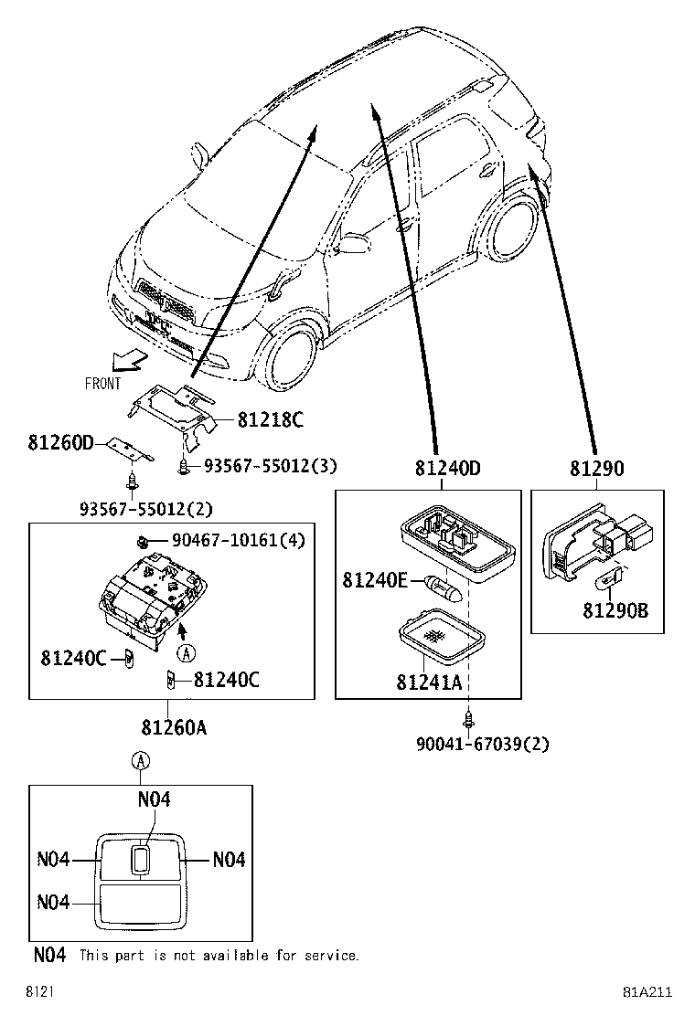 63231-B4020 BRACKET, MAP LAMP product image