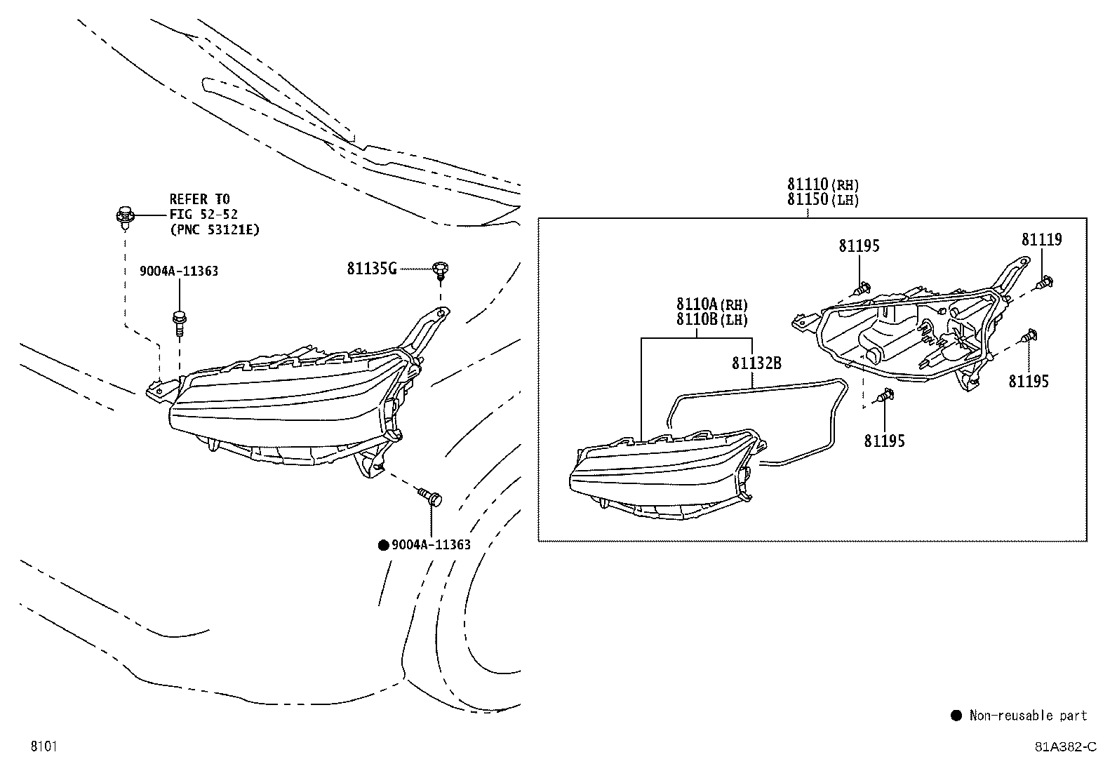 Toyota 81150-BZ880 HEADLAMP ASSY, LH