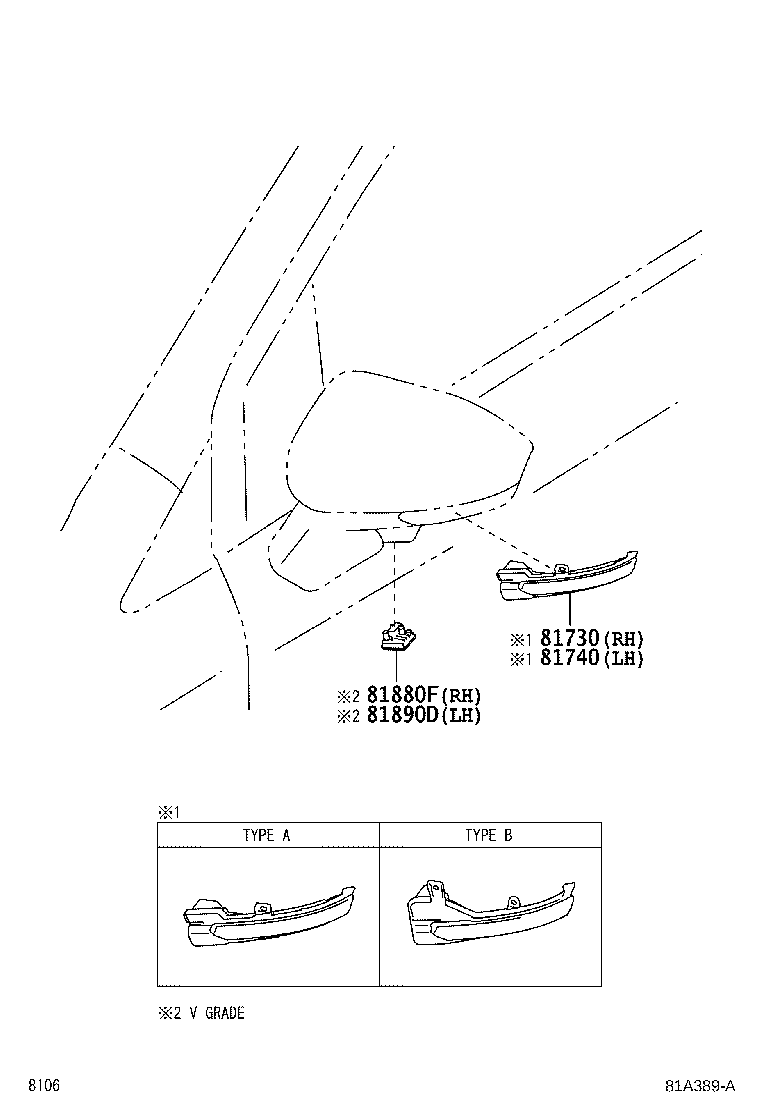 Toyota 81740-BZ140 LAMP ASSY, SIDE TURN SIGNAL, LH
