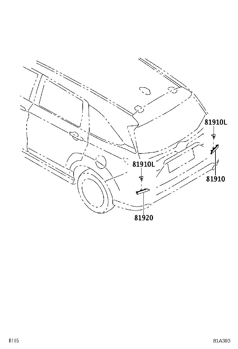 81920-BZ290 REFLECTOR ASSY, REFLEX, LH product image
