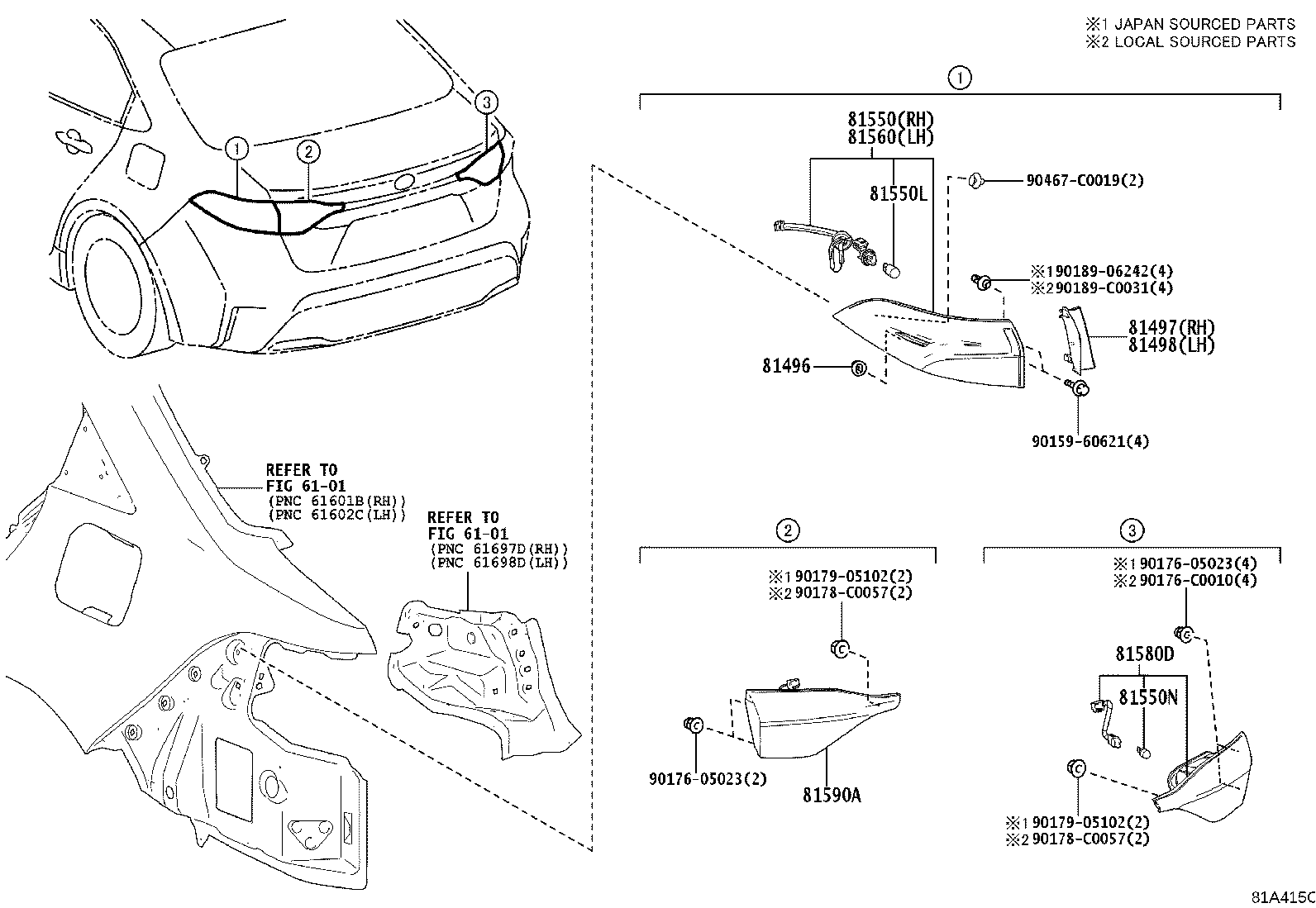 81590-02701 LAMP ASSY, REAR, LH product image