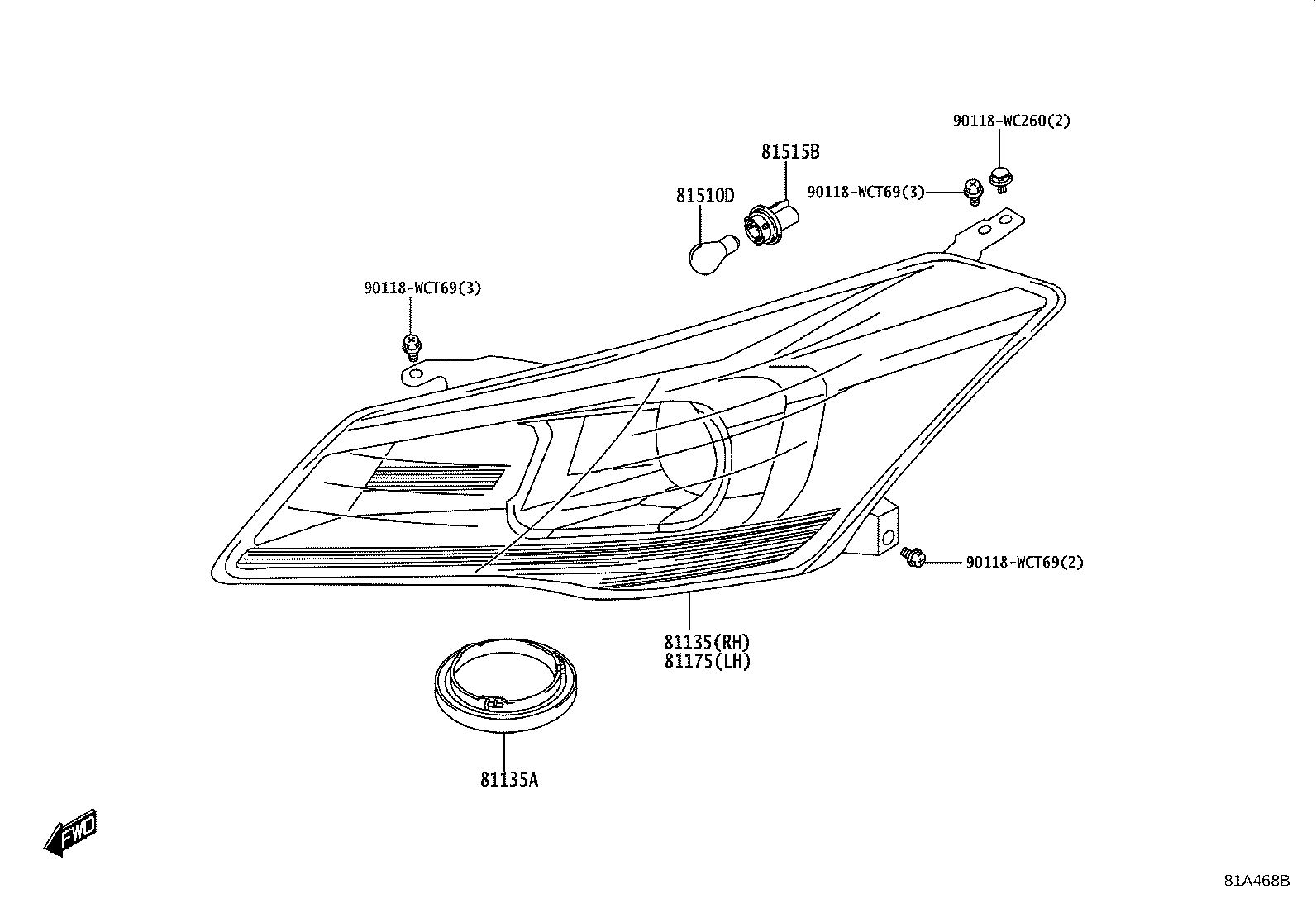 81130-WC010 UNIT ASSY, HEADLAMP, RH product image