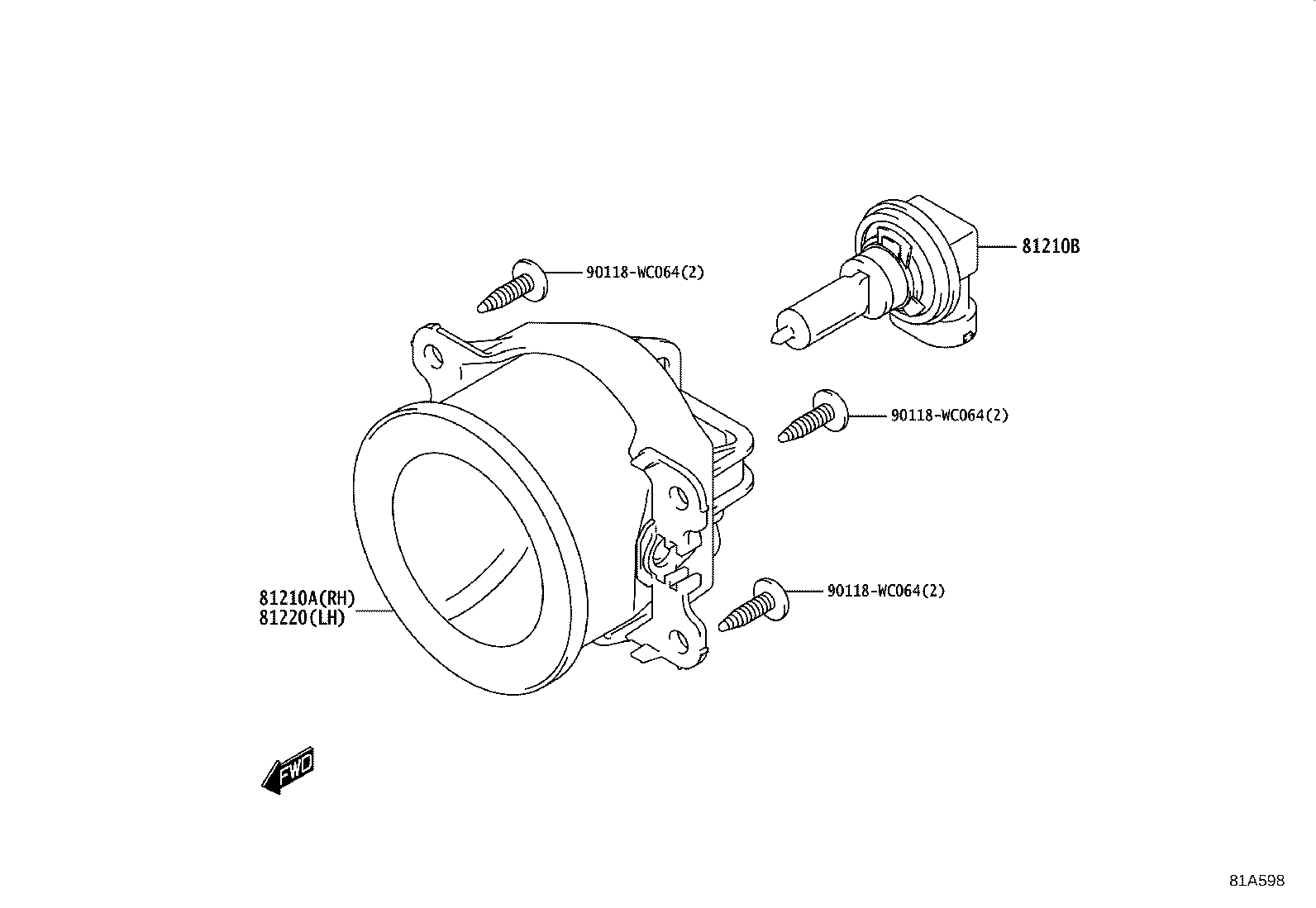 81211-WC002 LAMP ASSY, FOG, RH product image