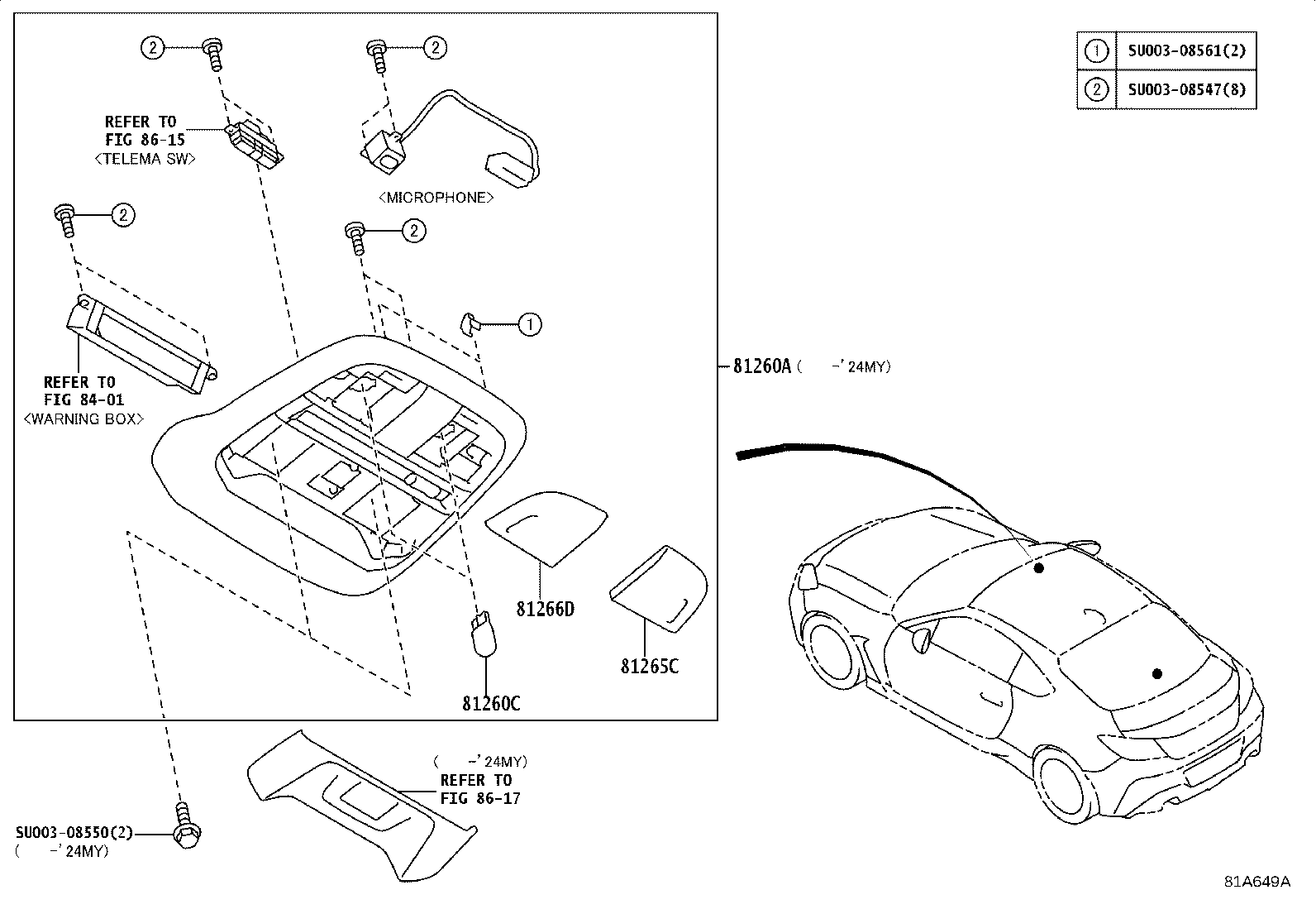 Toyota SU003-11299 LAMP ASSY, MAP
