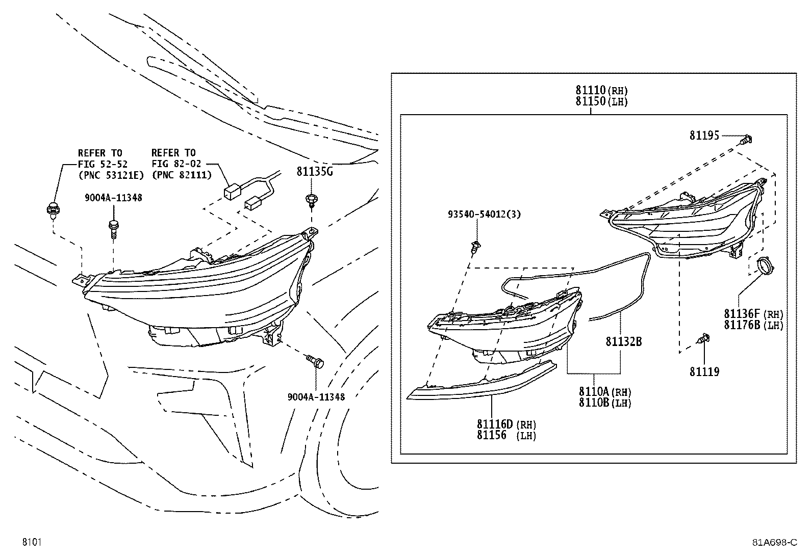 8110B-BZ140 LENS SUB-ASSY, HEADLAMP, LH product image