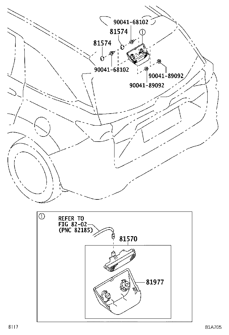 81570-BZ310 LAMP ASSY, CENTER STOP product image