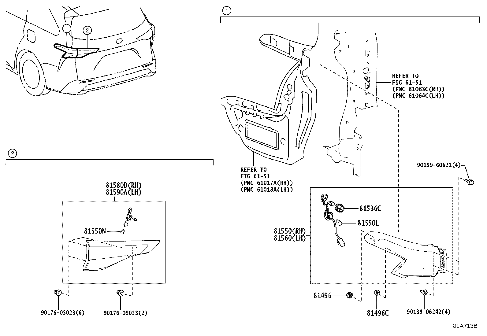 81550-08110 LAMP ASSY, REAR COMBINATION, RH product image