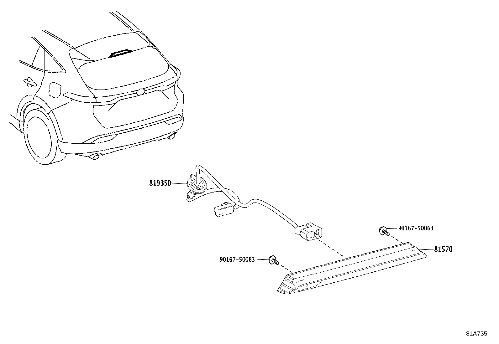 81570-0E080 LAMP ASSY, CENTER STOP product image
