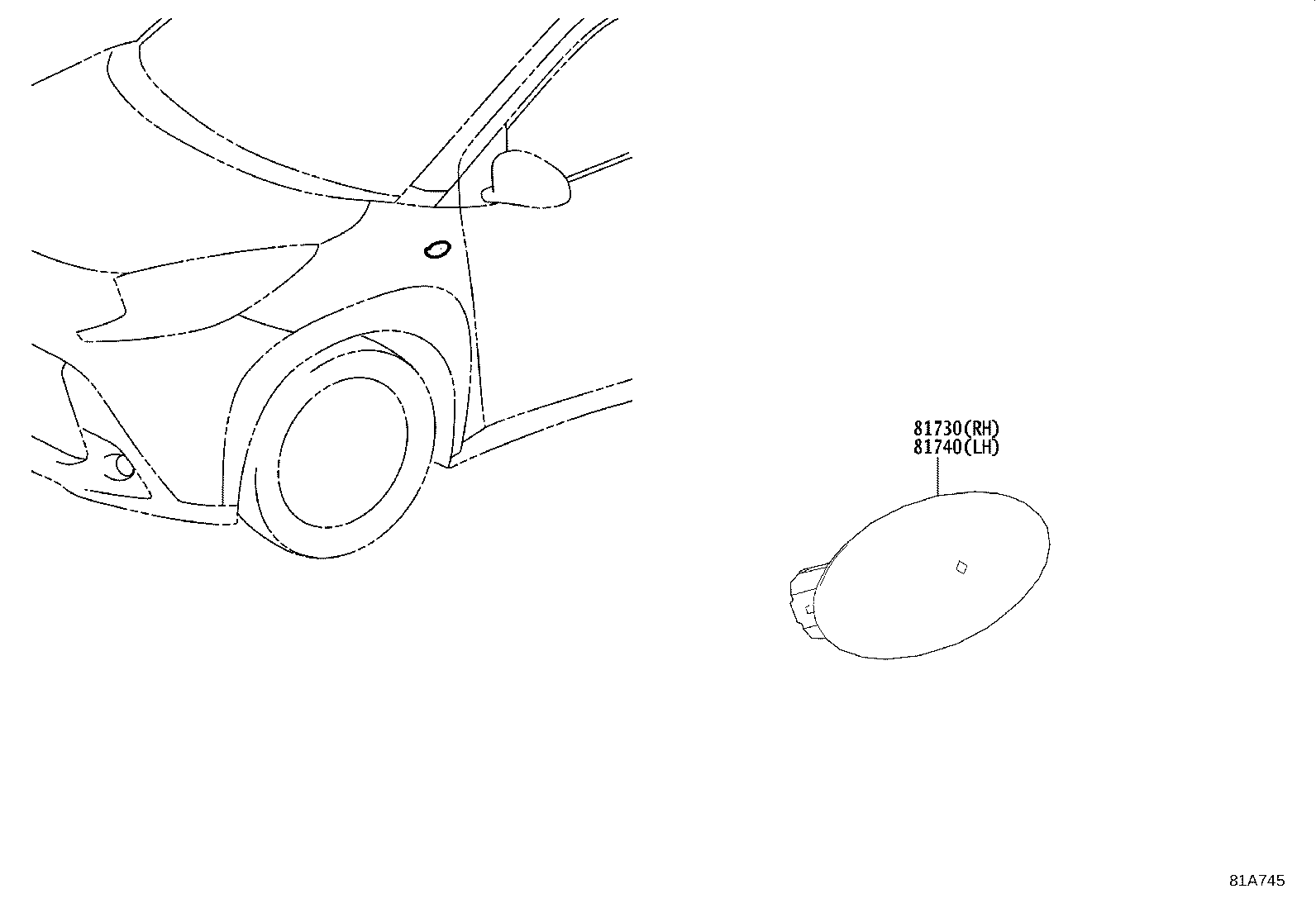 81730-0H020 LAMP ASSY, SIDE TURN SIGNAL, RH product image