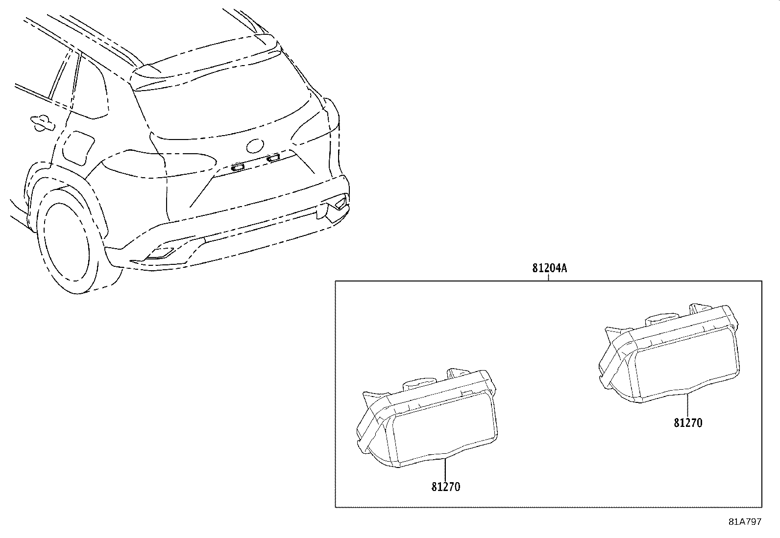 81204-02020 LAMP SUB-ASSY, LICENSE PLATE product image