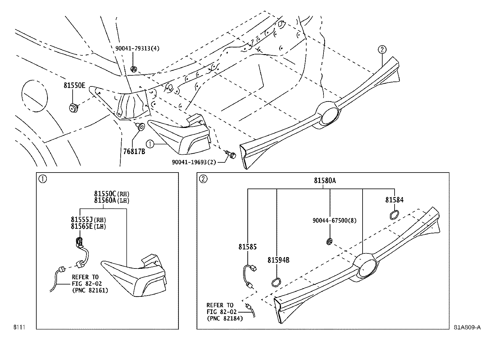 81595-BZ040 SOCKET & WIRE, REAR LAMP product image