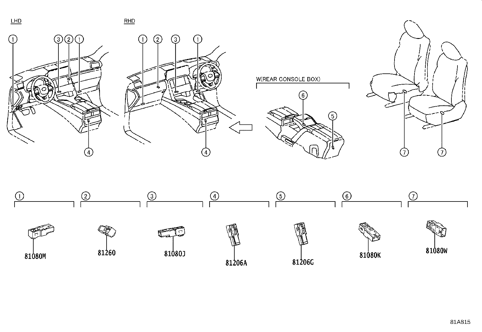 81090-60261 LAMP ASSY, INTERIOR ILLUMINATION, NO.1 product image