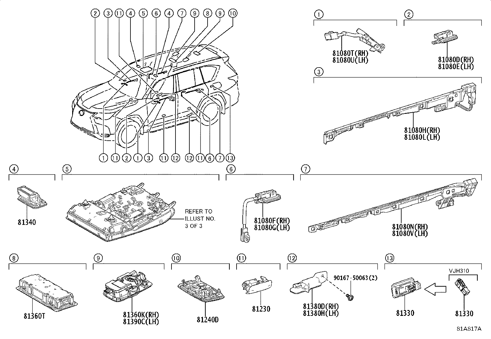 Toyota 81208-60250 LAMP ASSY, MAP