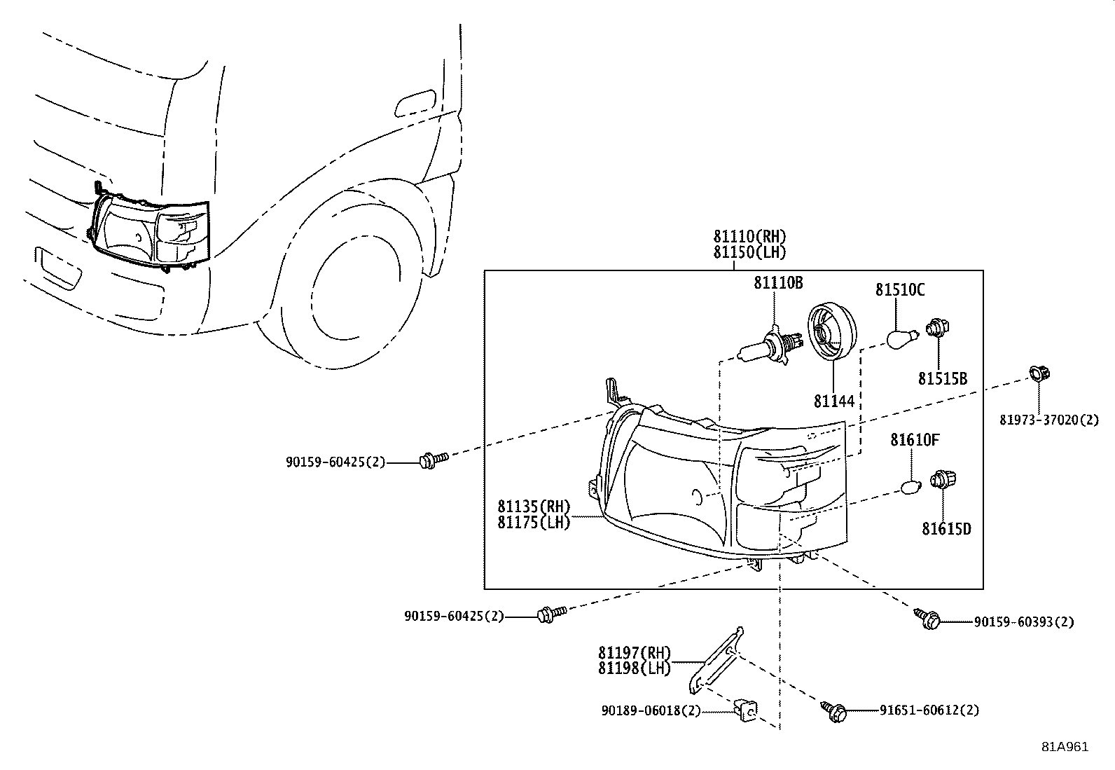 81121-0W030 SPRING, HEADLAMP TENSION product image