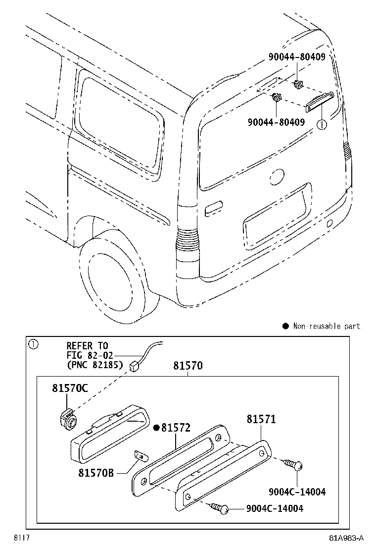 81576-97204 SOCKET, CENTER STOP LAMP product image