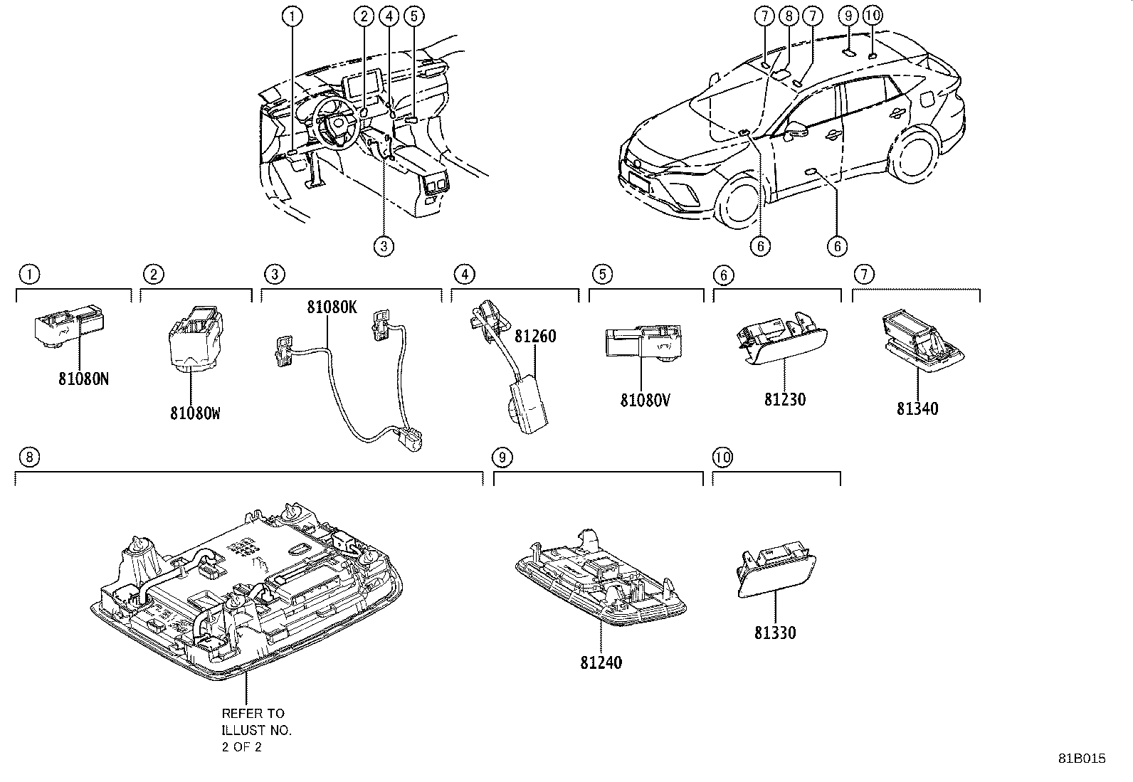 81081-0E100 LAMP ASSY, GLOVE BOX product image