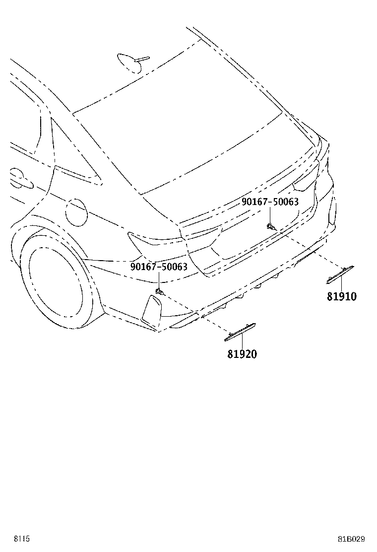 81920-BZ300 REFLECTOR ASSY, REFLEX, LH product image