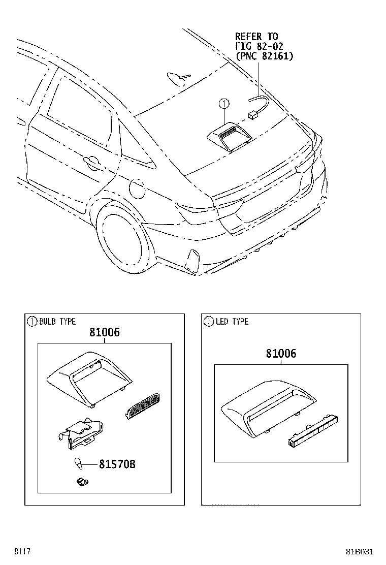 81006-BZ040-C0 LAMP SET, STOP CENTER product image