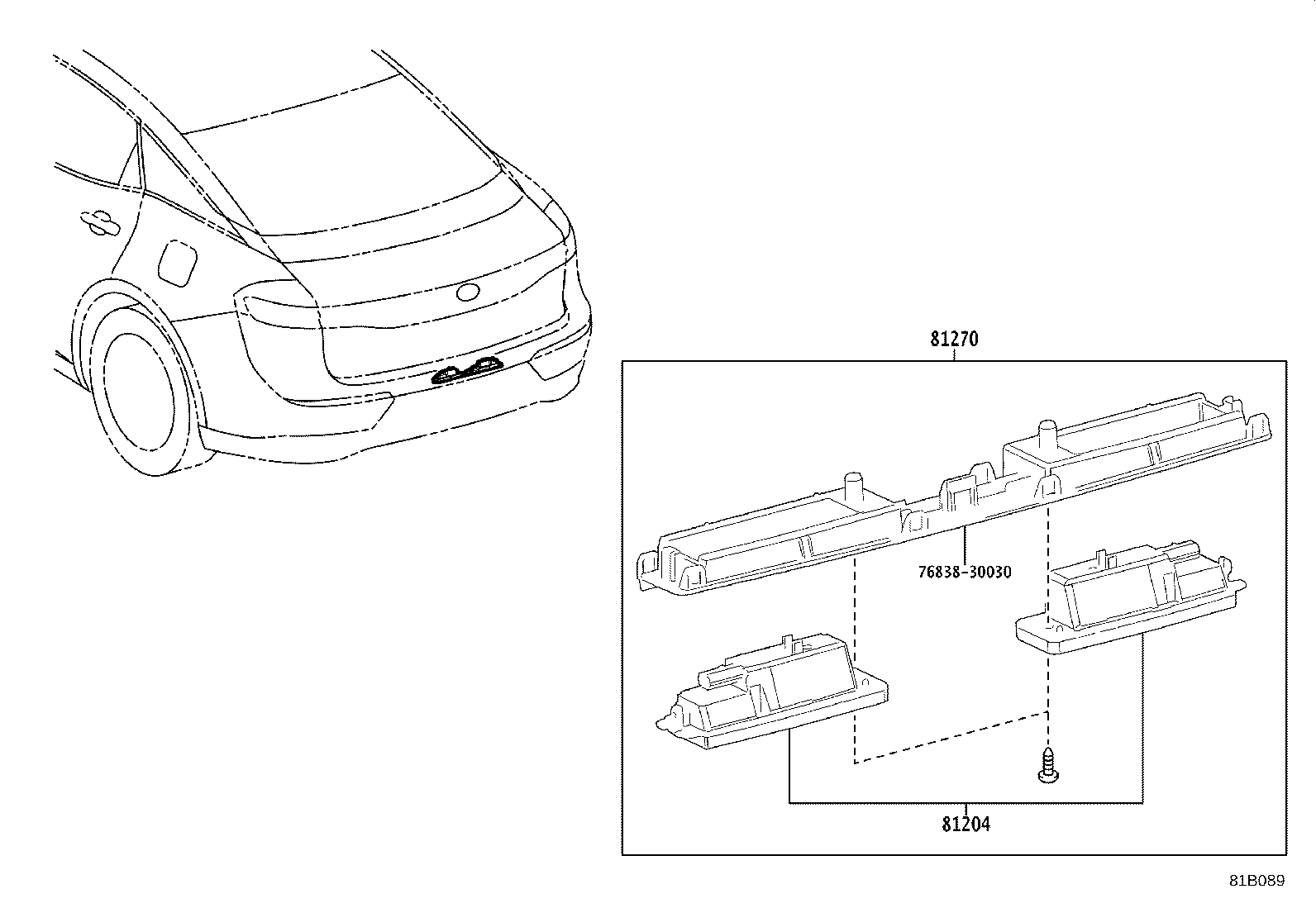 81204-30040 LAMP ASSY, LICENSE PLATE product image