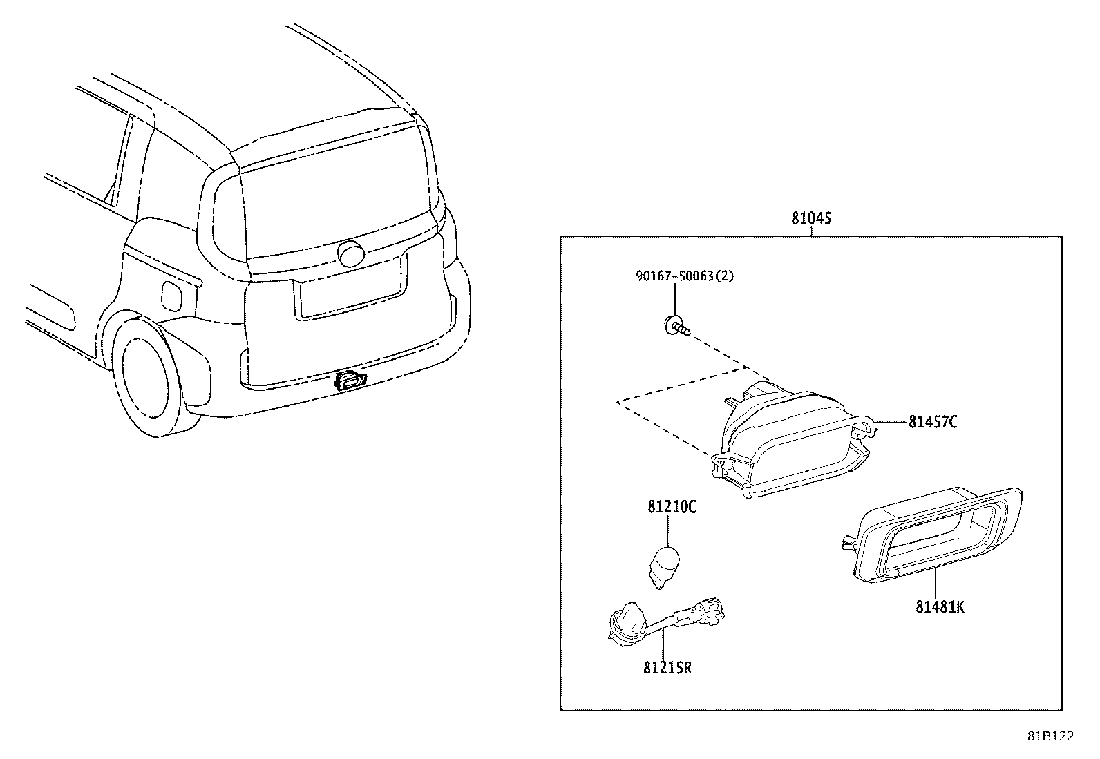 81457-52140 LENS & BODY, REAR FOG LAMP product image