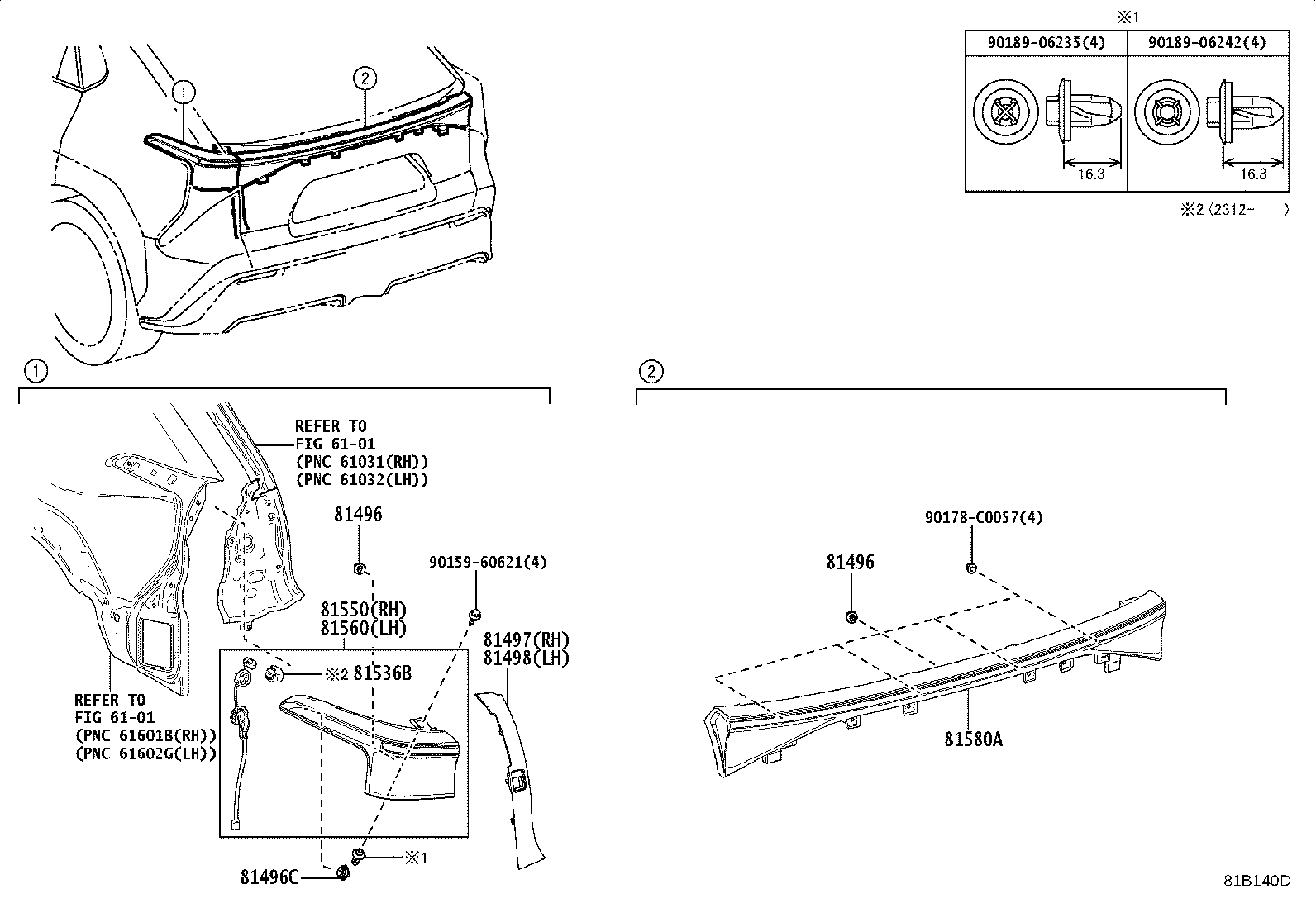 81497-0R040 COVER, REAR COMBINATION LAMP, RH product image