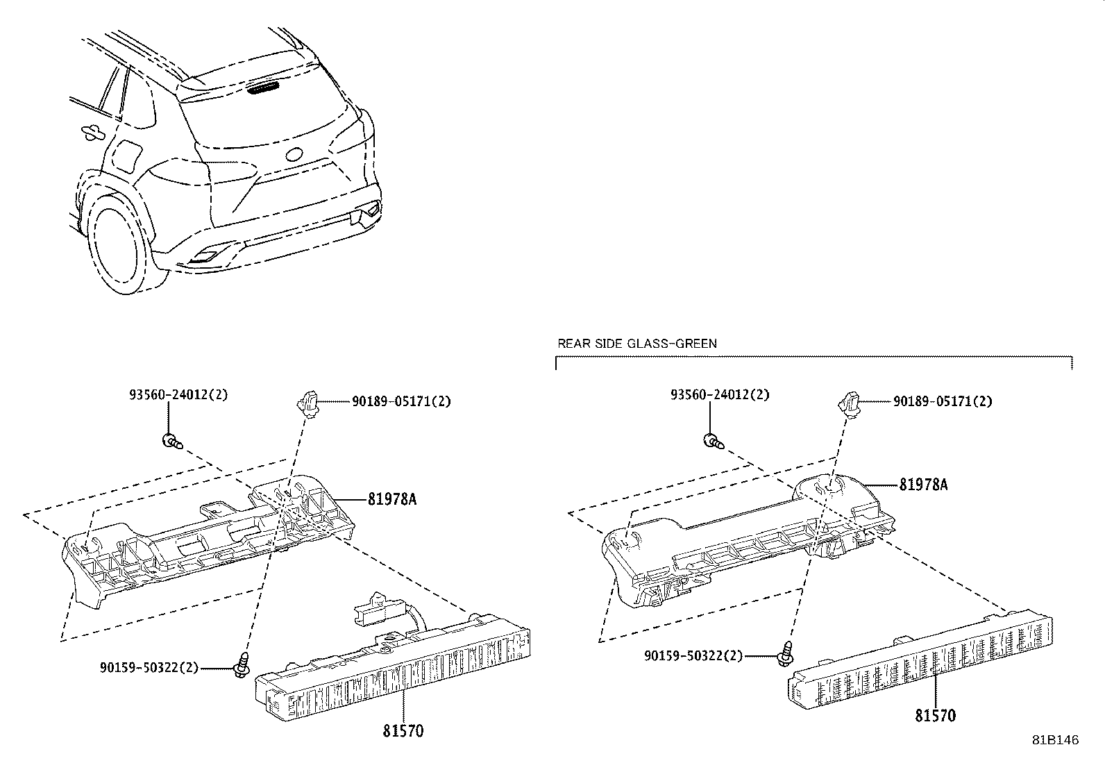 81978-16030 BRACKET, CENTER STOP LAMP, RH product image
