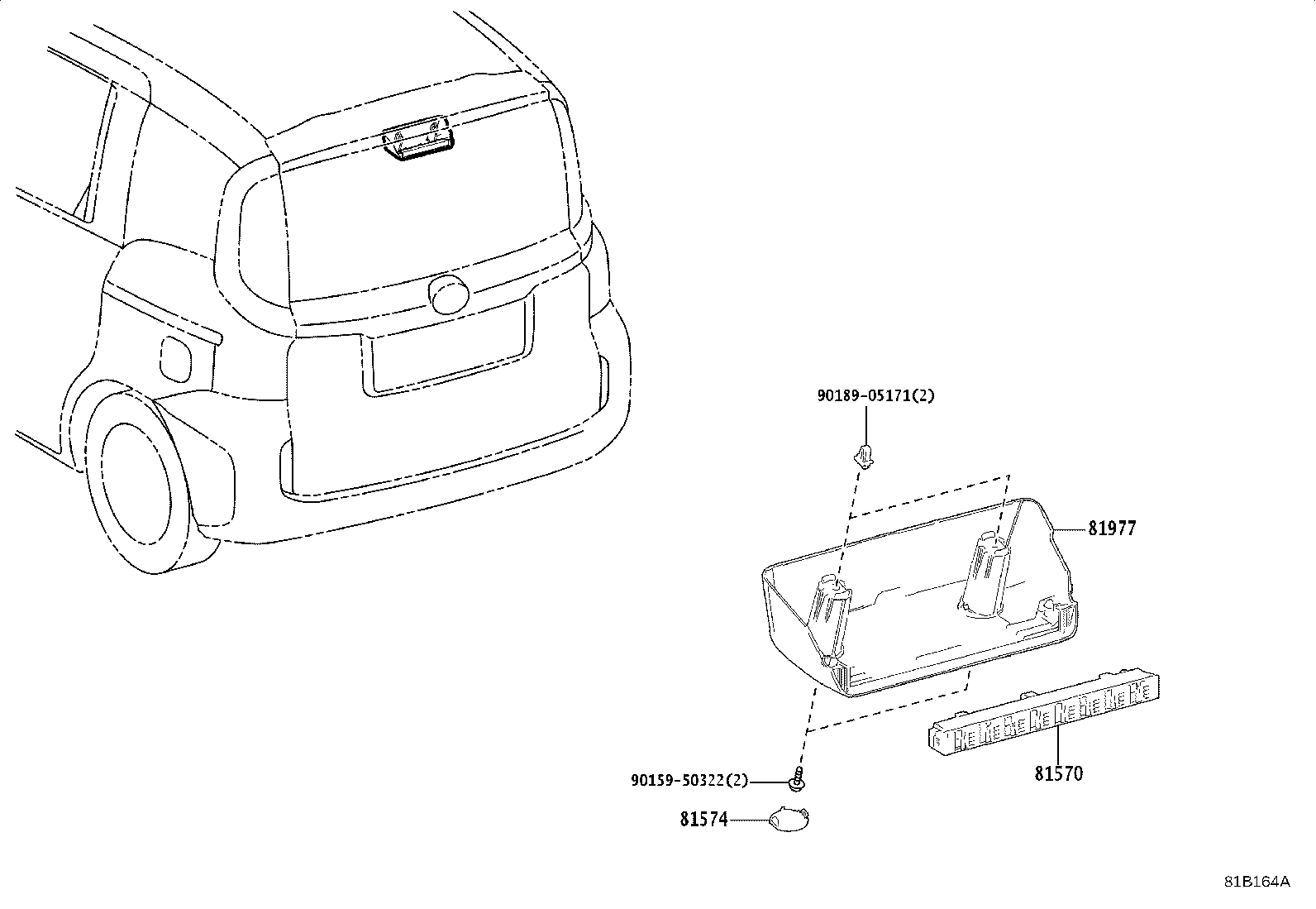 81952-52090-C0 COVER, CENTER STOP LAMP product image