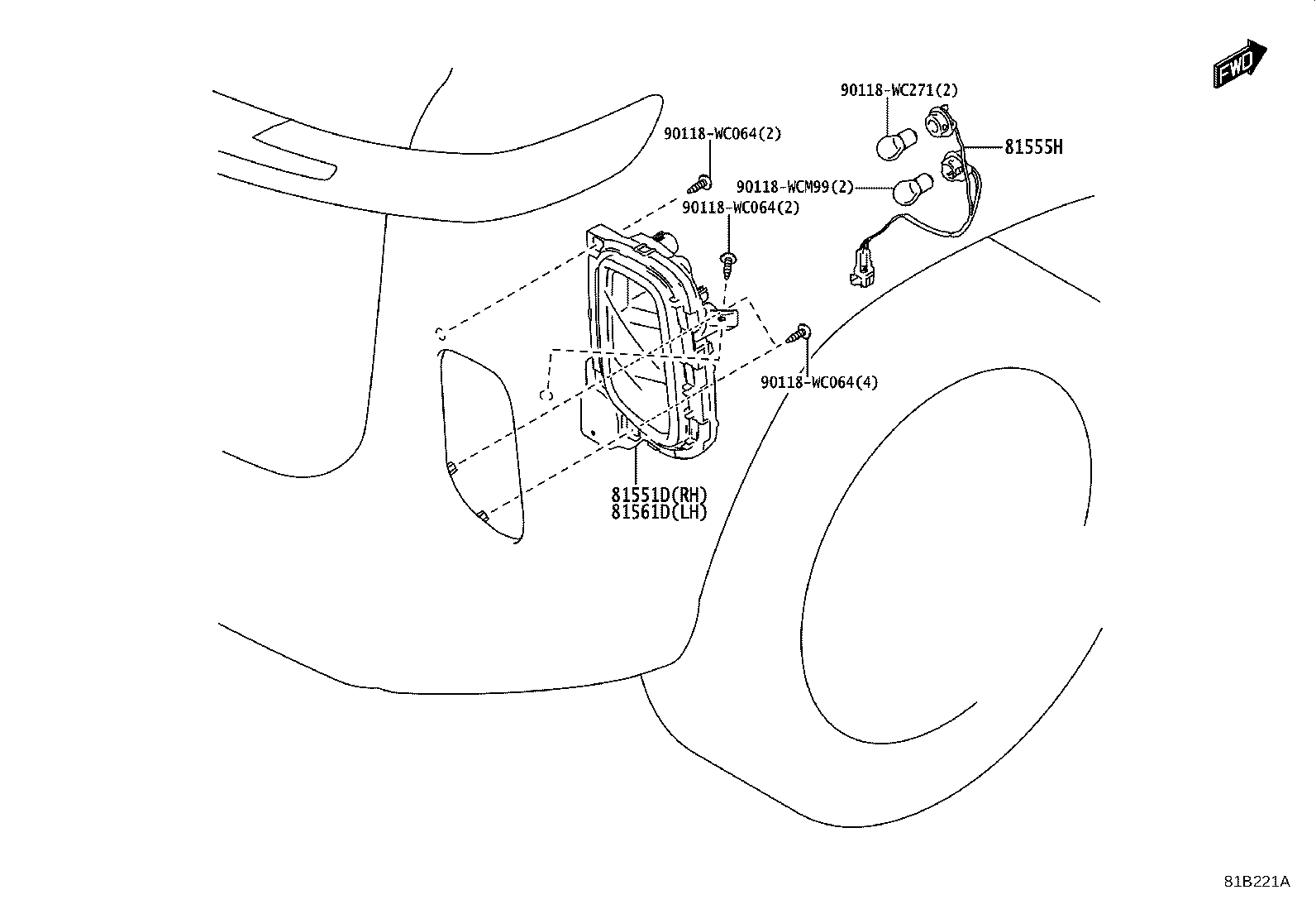81580-WC005 LAMP ASSY, REAR COMBINATION, RH product image