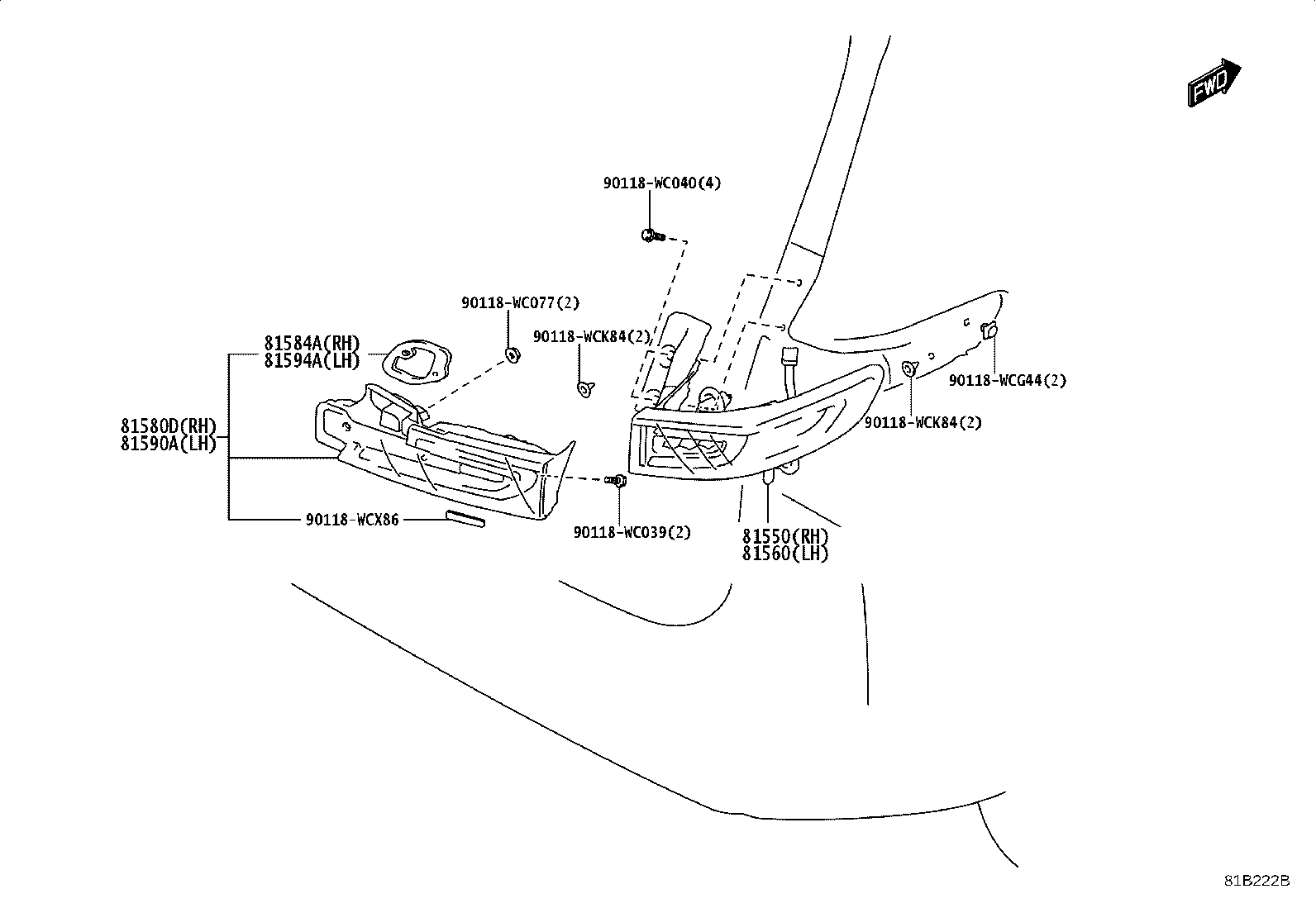 81580-WC005 LAMP ASSY, REAR COMBINATION, RH product image