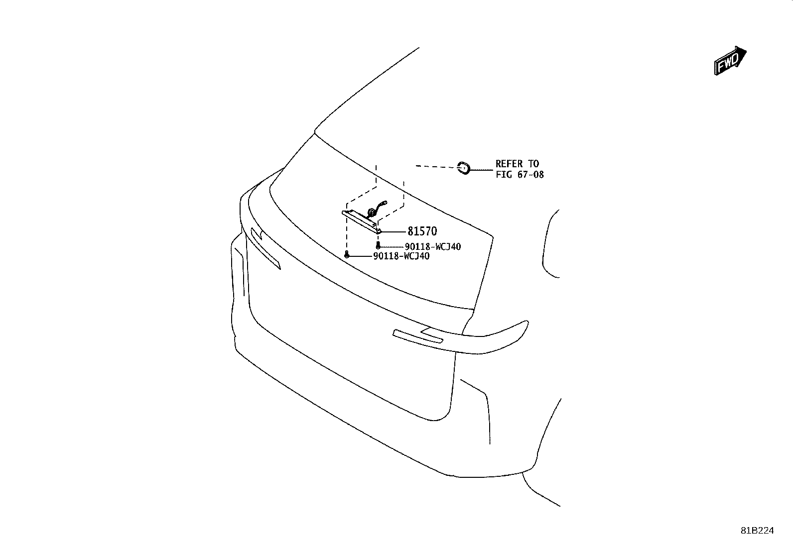 81570-WC006 LAMP ASSY, CENTER STOP product image