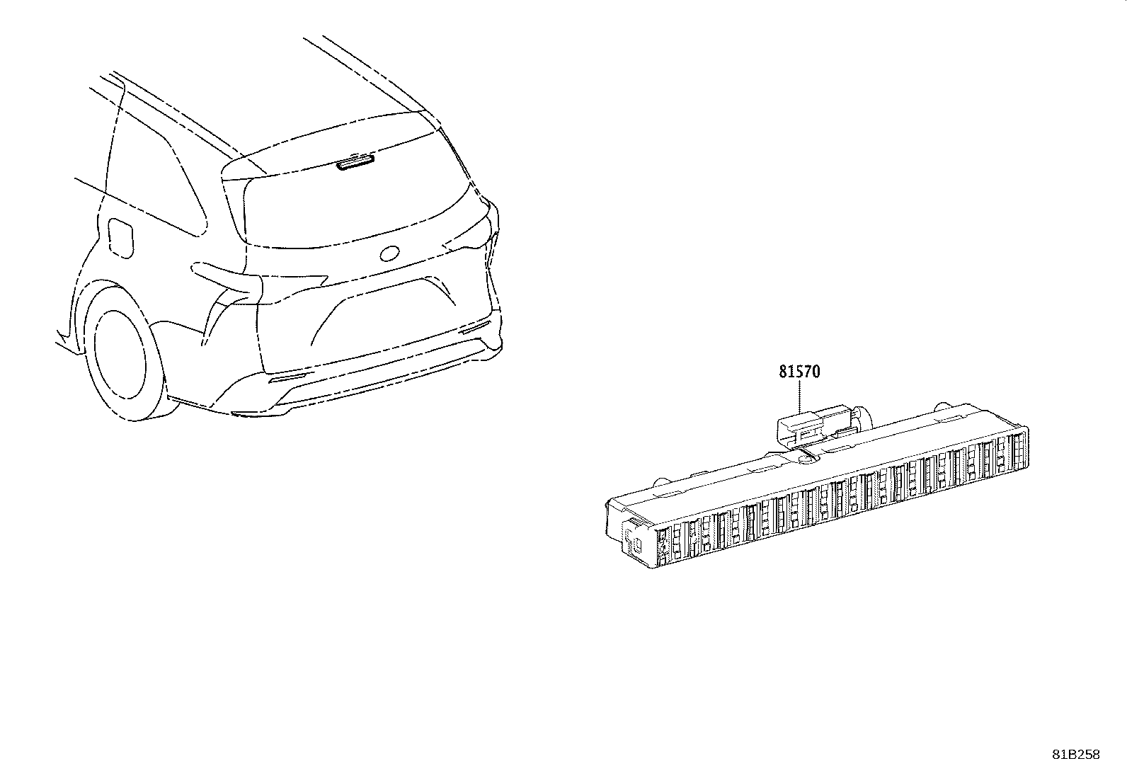 81570-08030 LAMP ASSY, CENTER STOP product image