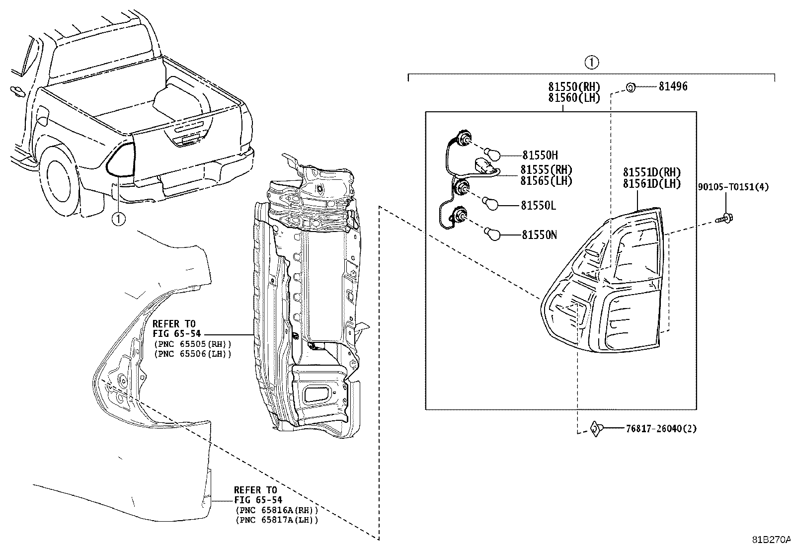 81550-0K730 LAMP ASSY, REAR COMBINATION, RH product image