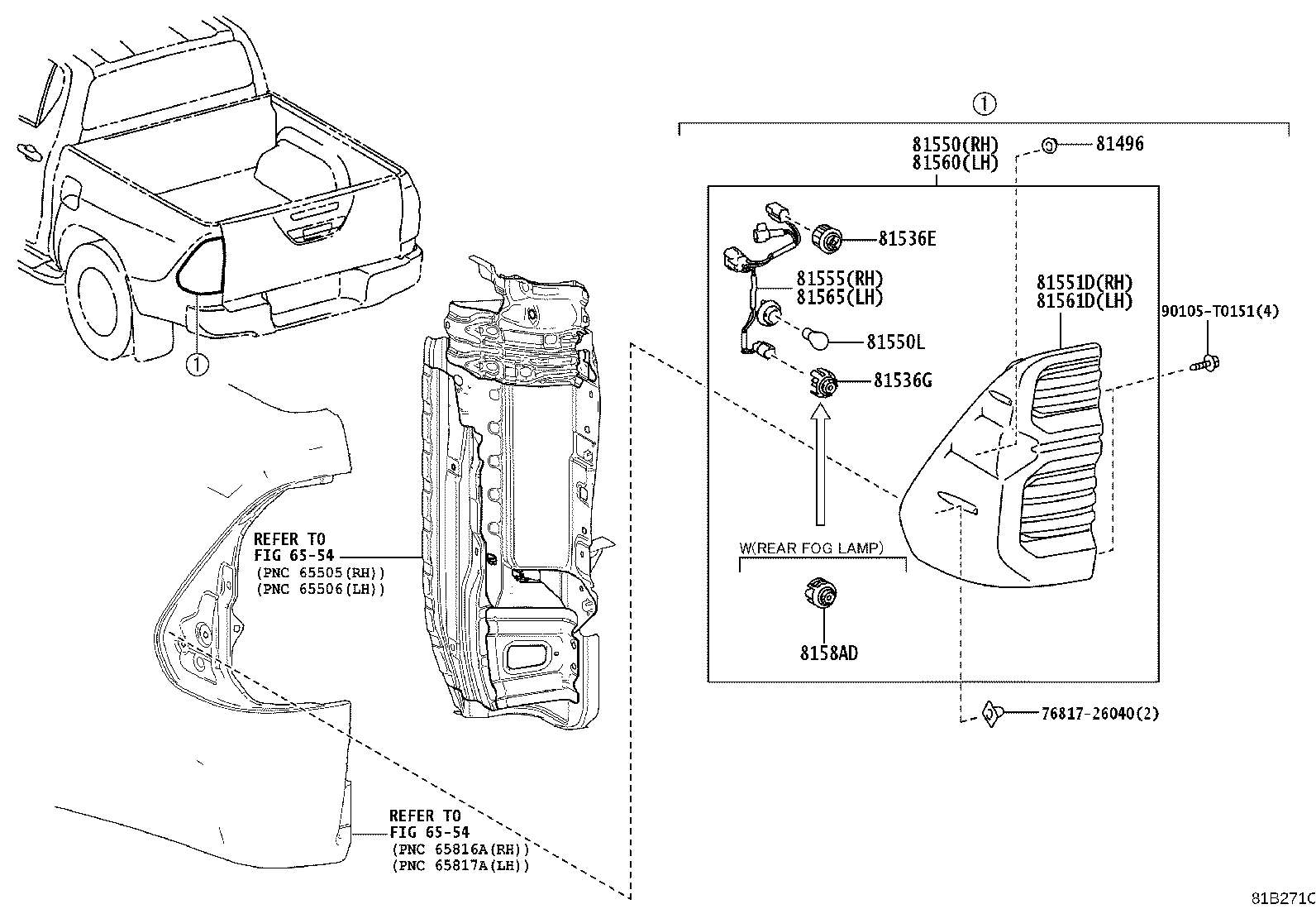 81550-0K730 LAMP ASSY, REAR COMBINATION, RH product image